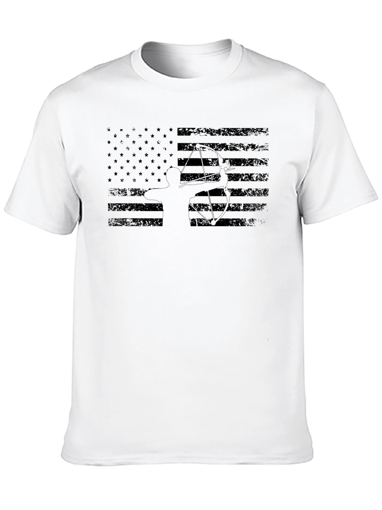 American Flag Archer Graphic Tee - Black Cotton