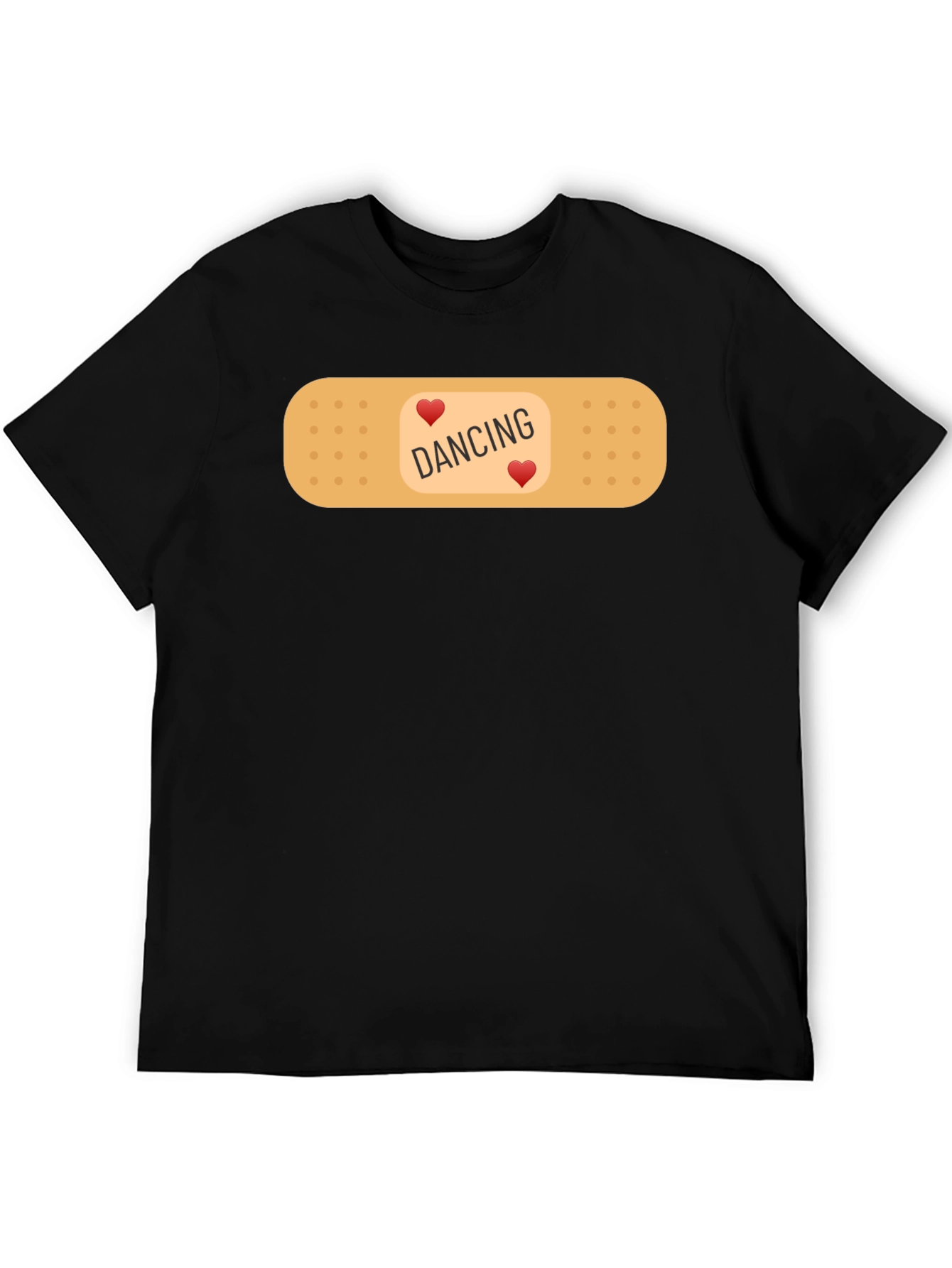 Dancing Hearts Bandage Graphic Tee - Black