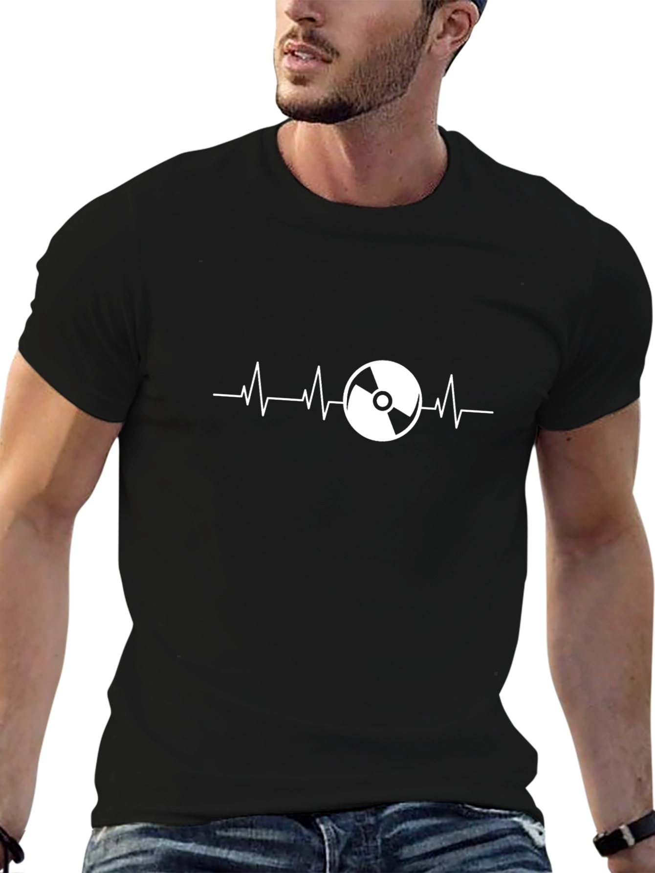 DJ Heartbeat Graphic T-Shirt - Black