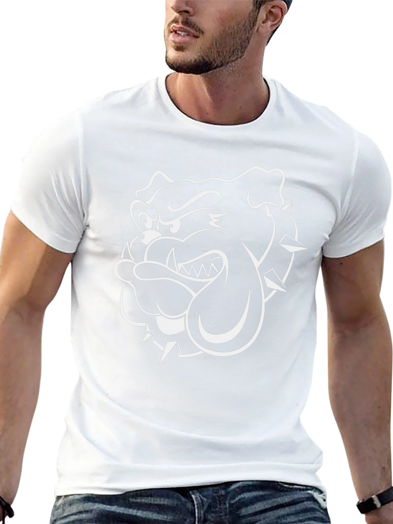 Bulldog Graphic Tee - Mens Black Cotton T-Shirt