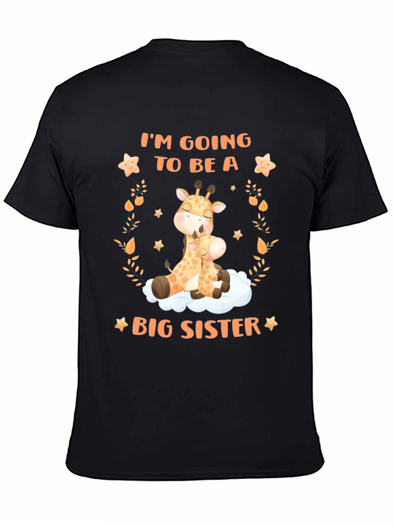 Big Sister Giraffe Graphic Tee - Baby Announcement