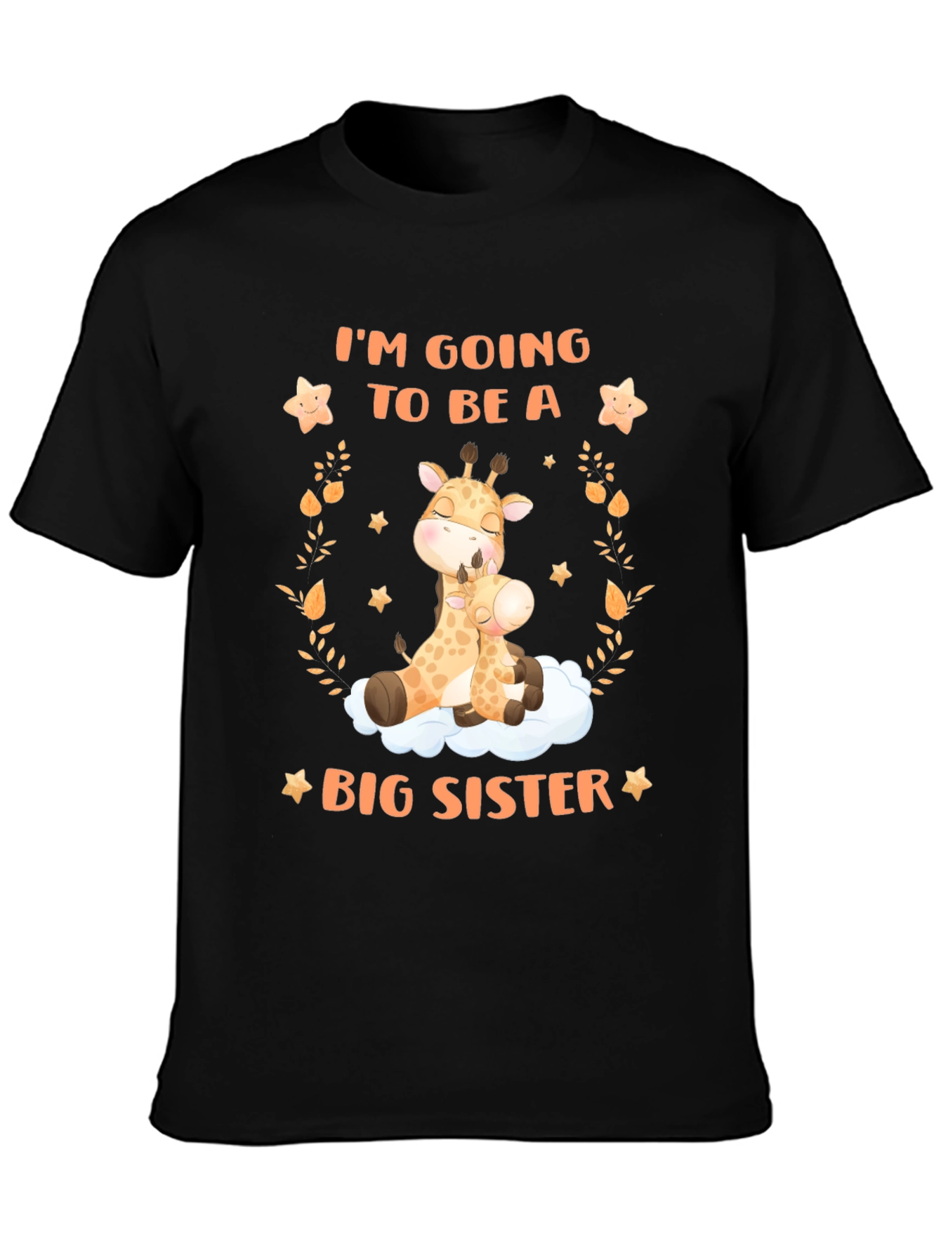 Big Sister Giraffe Graphic Tee - Baby Announcement