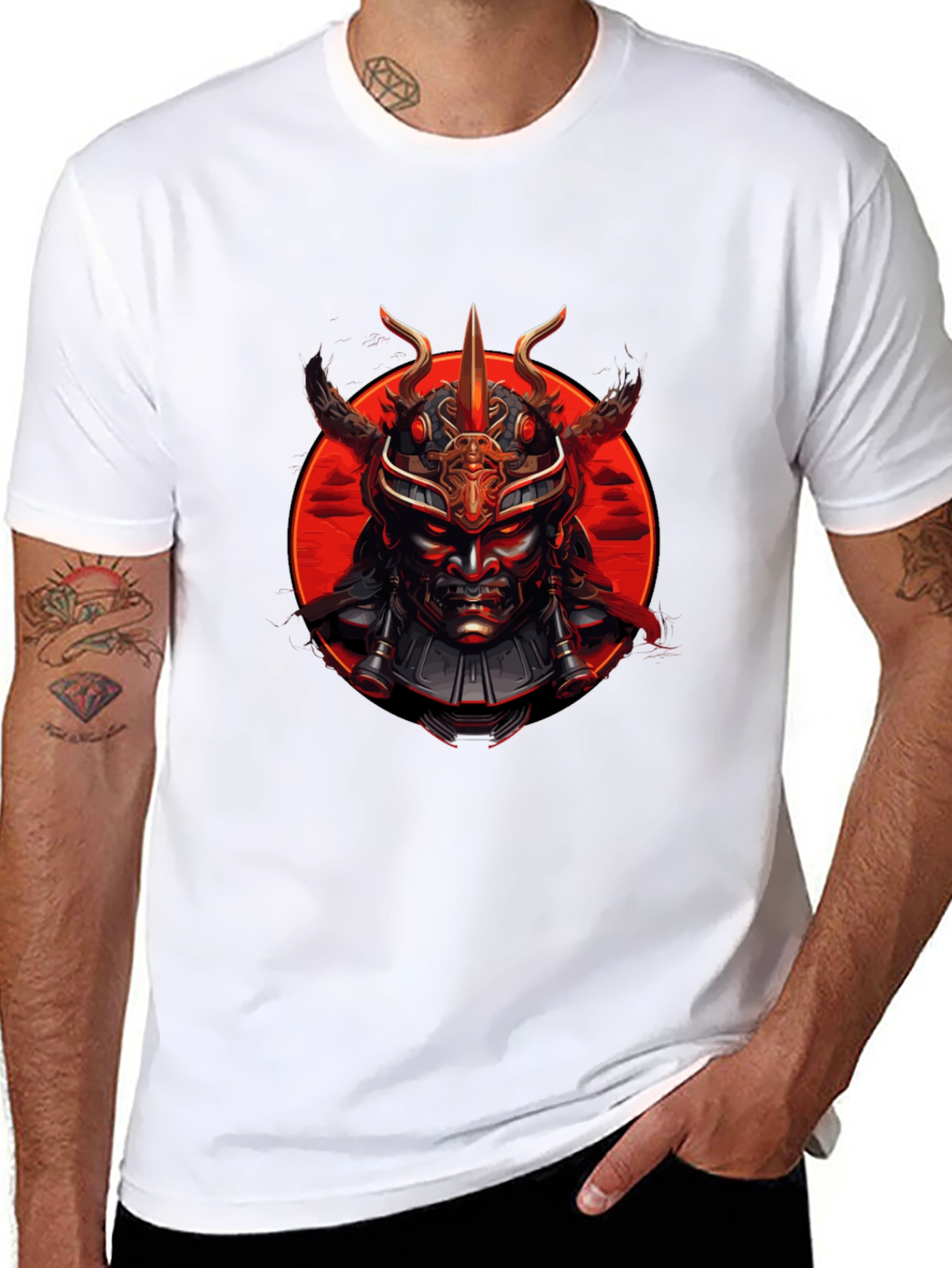 Samurai Warrior Graphic Tee - Bold Statement Shirt