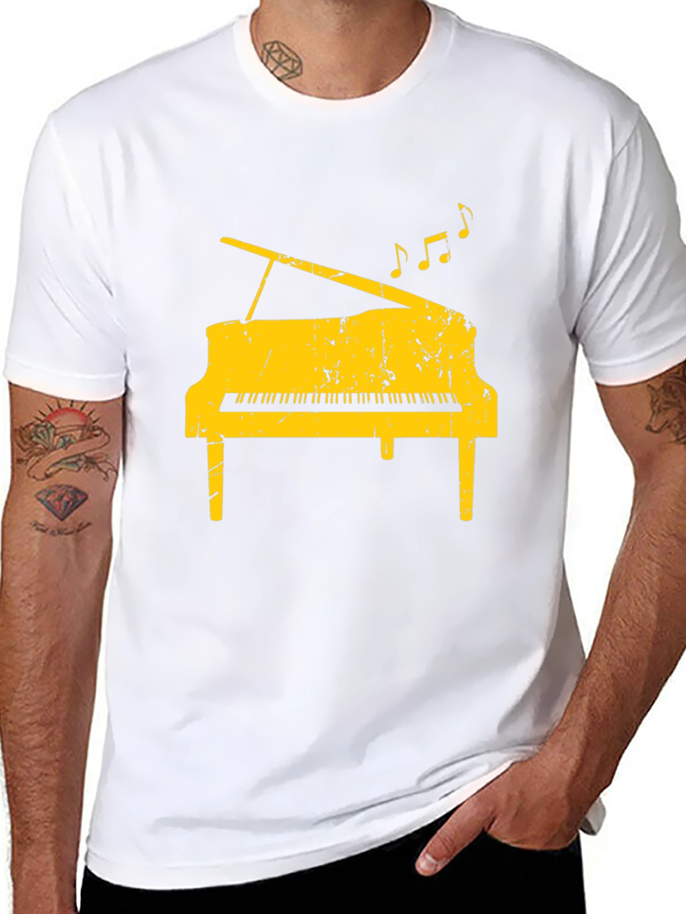 Piano Graphic T-Shirt - Music Lover Tee