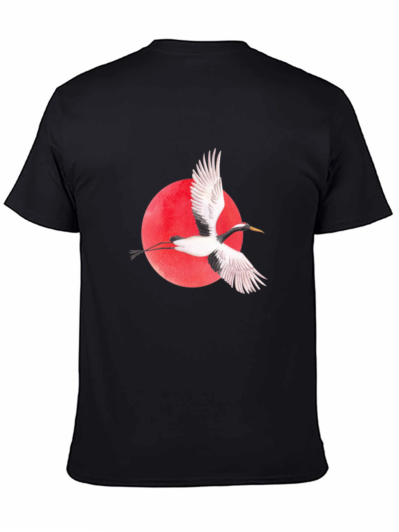 Crane Graphic Black T-Shirt
