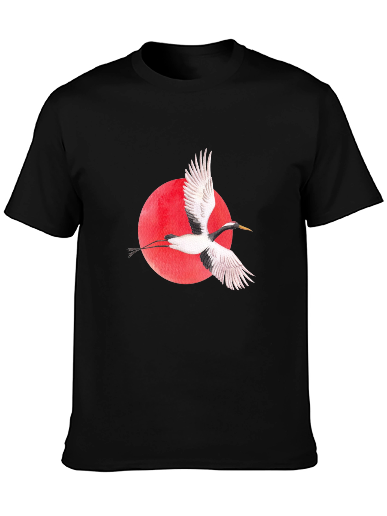 Crane Graphic Black T-Shirt