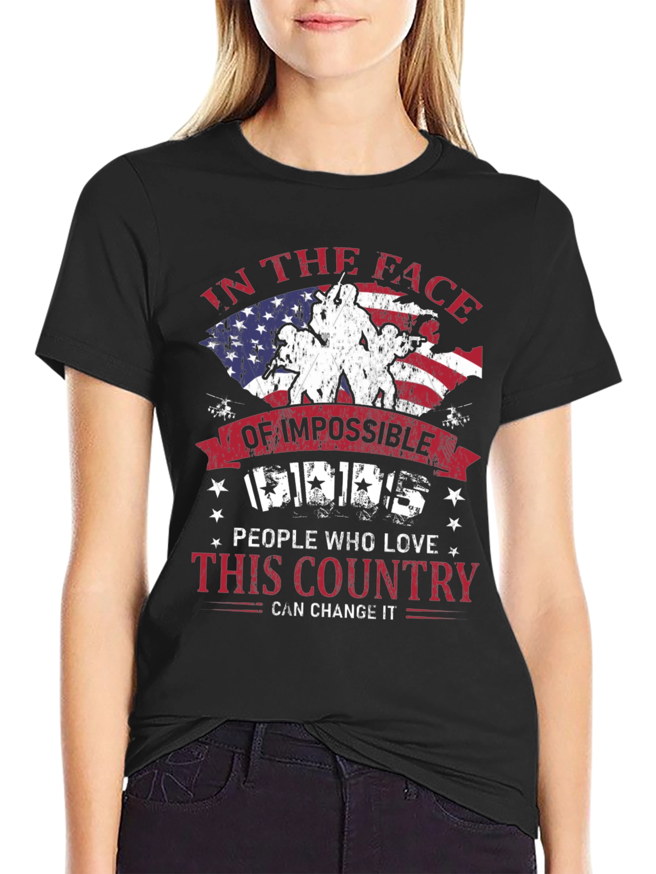 Patriotic T-Shirt: Impossible Odds American Pride