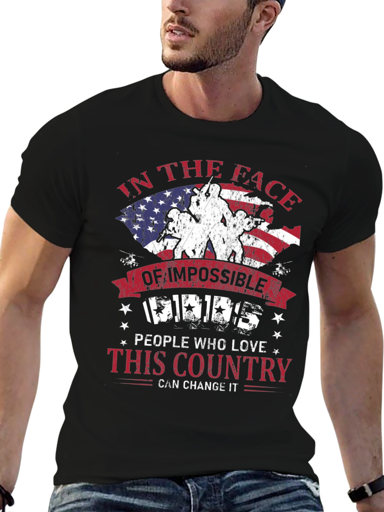 Patriotic T-Shirt: Impossible Odds American Pride