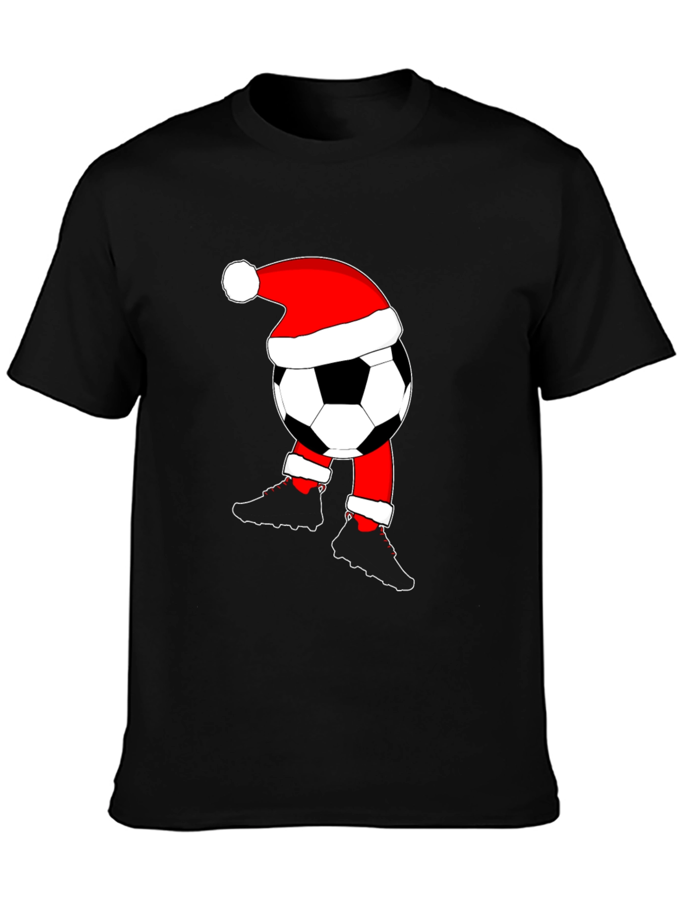 Soccer Ball Santa Hat Christmas T-Shirt