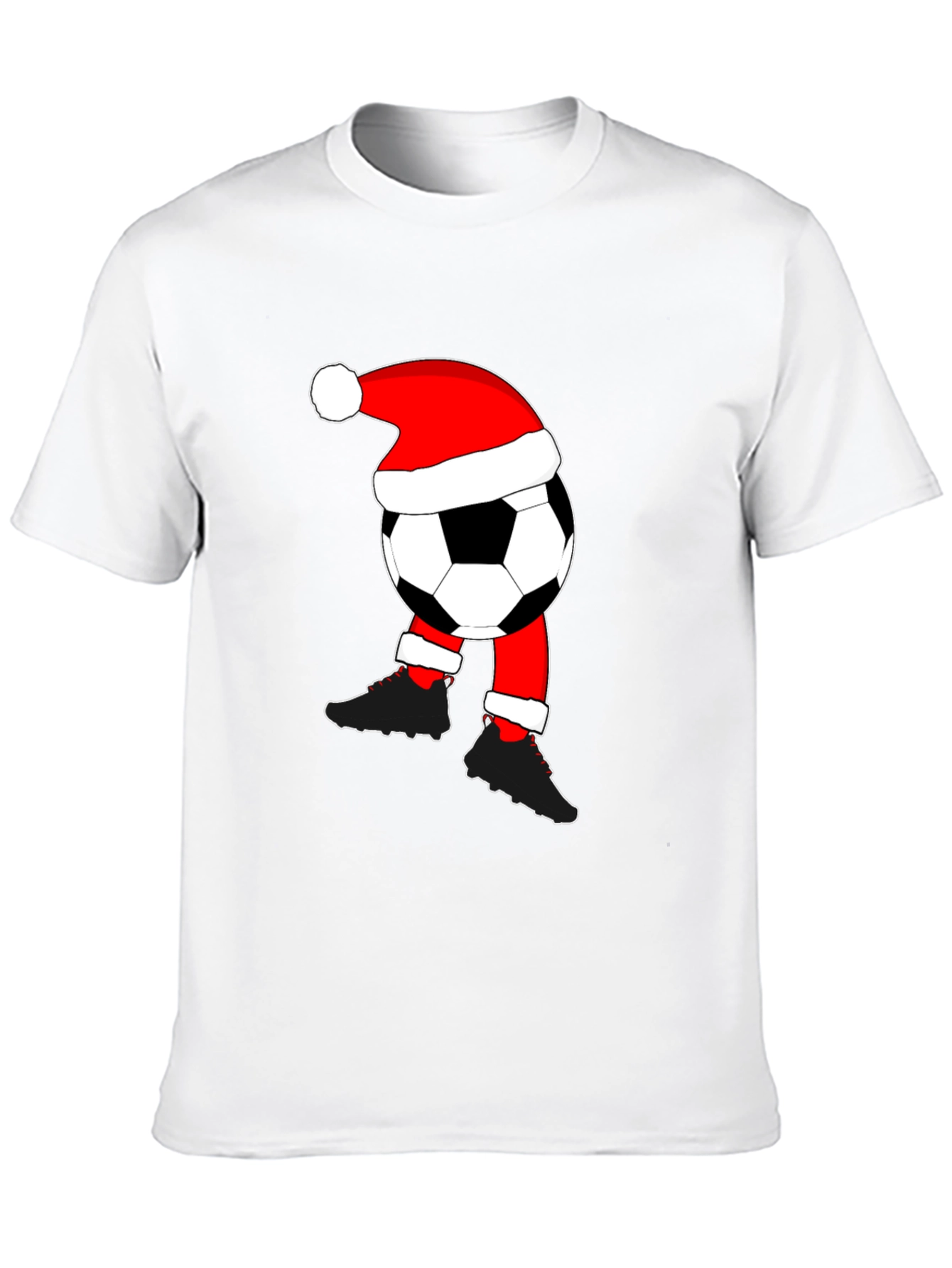 Soccer Ball Santa Hat Christmas T-Shirt