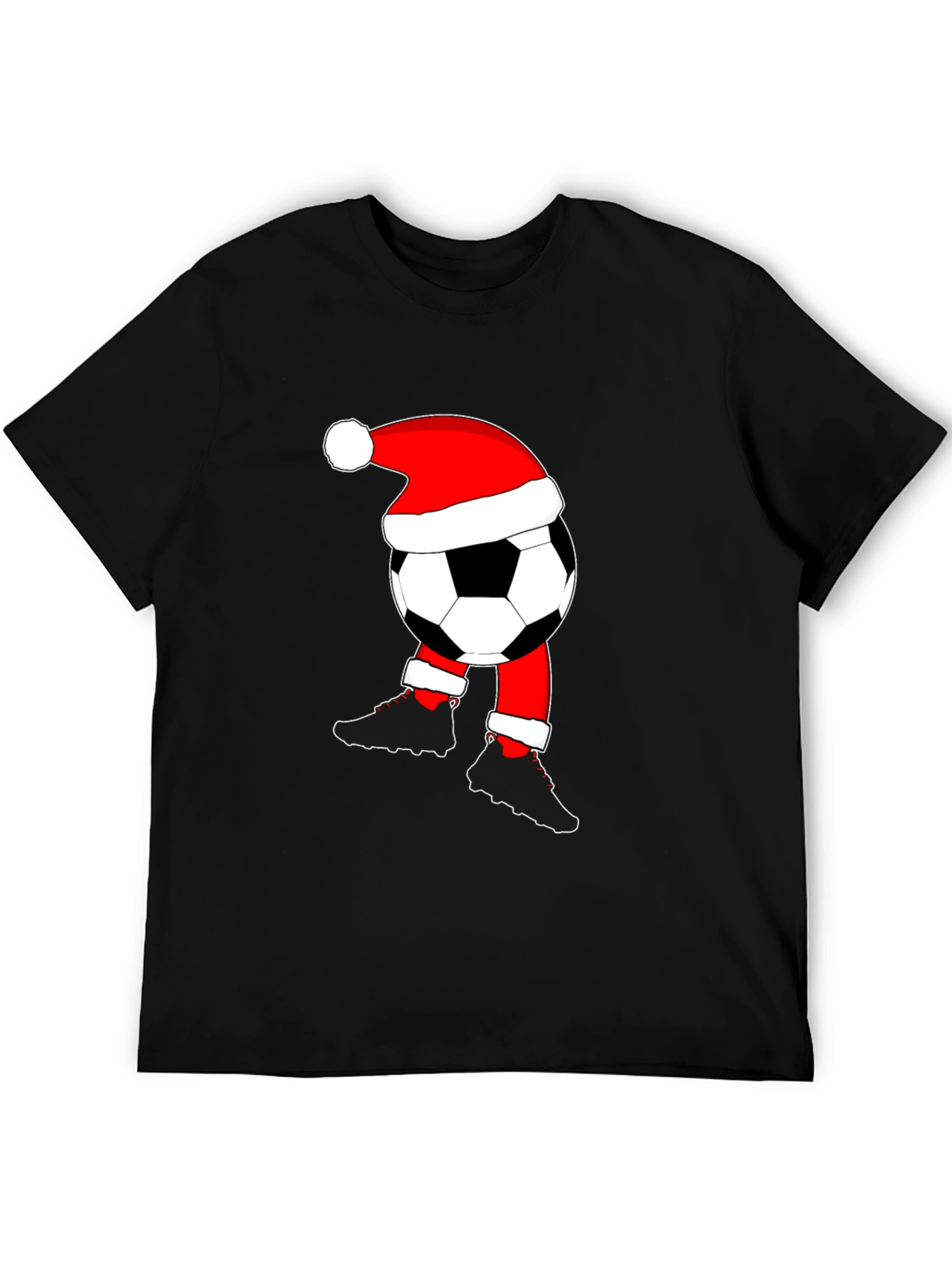 Soccer Ball Santa Hat Christmas T-Shirt