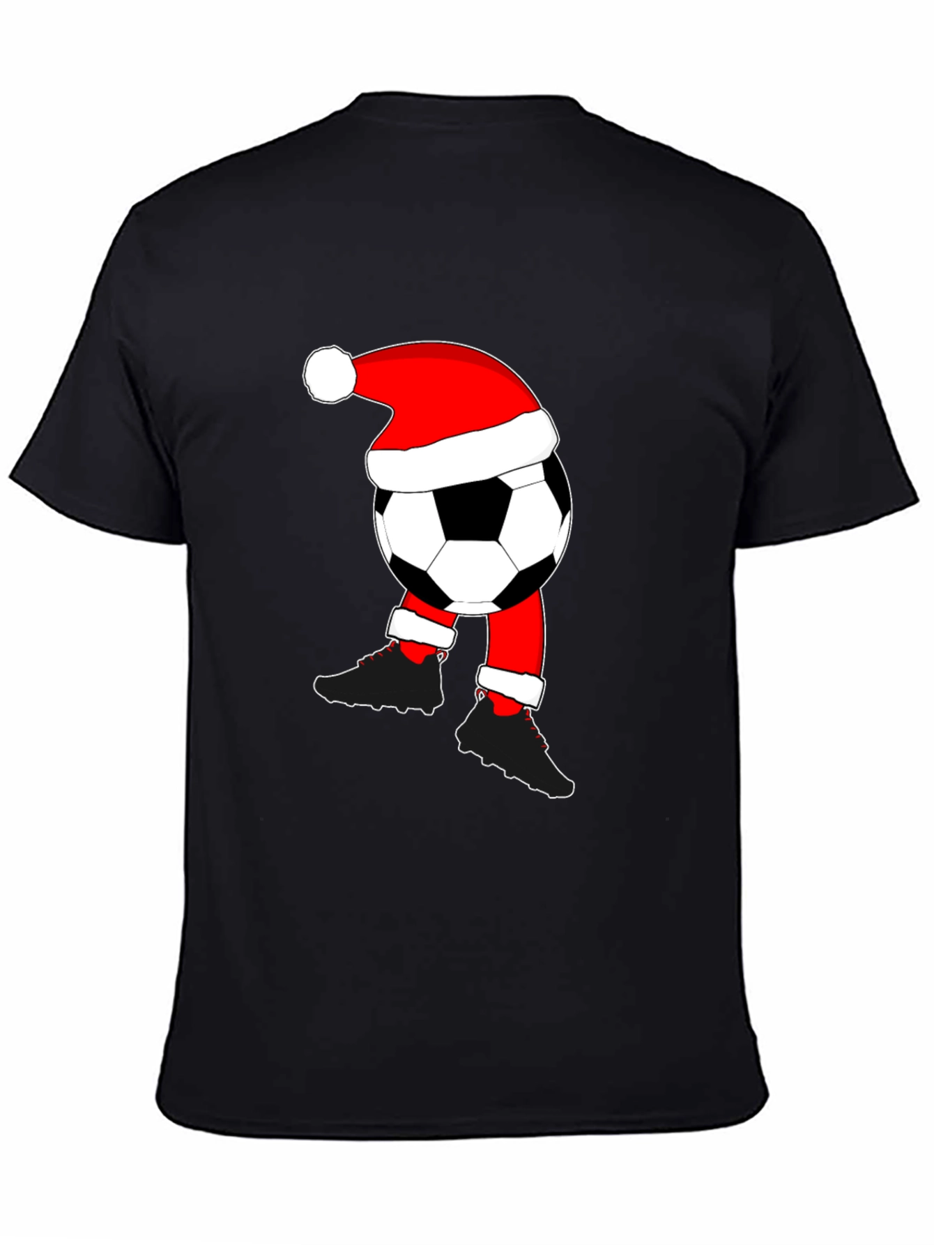 Soccer Ball Santa Hat Christmas T-Shirt