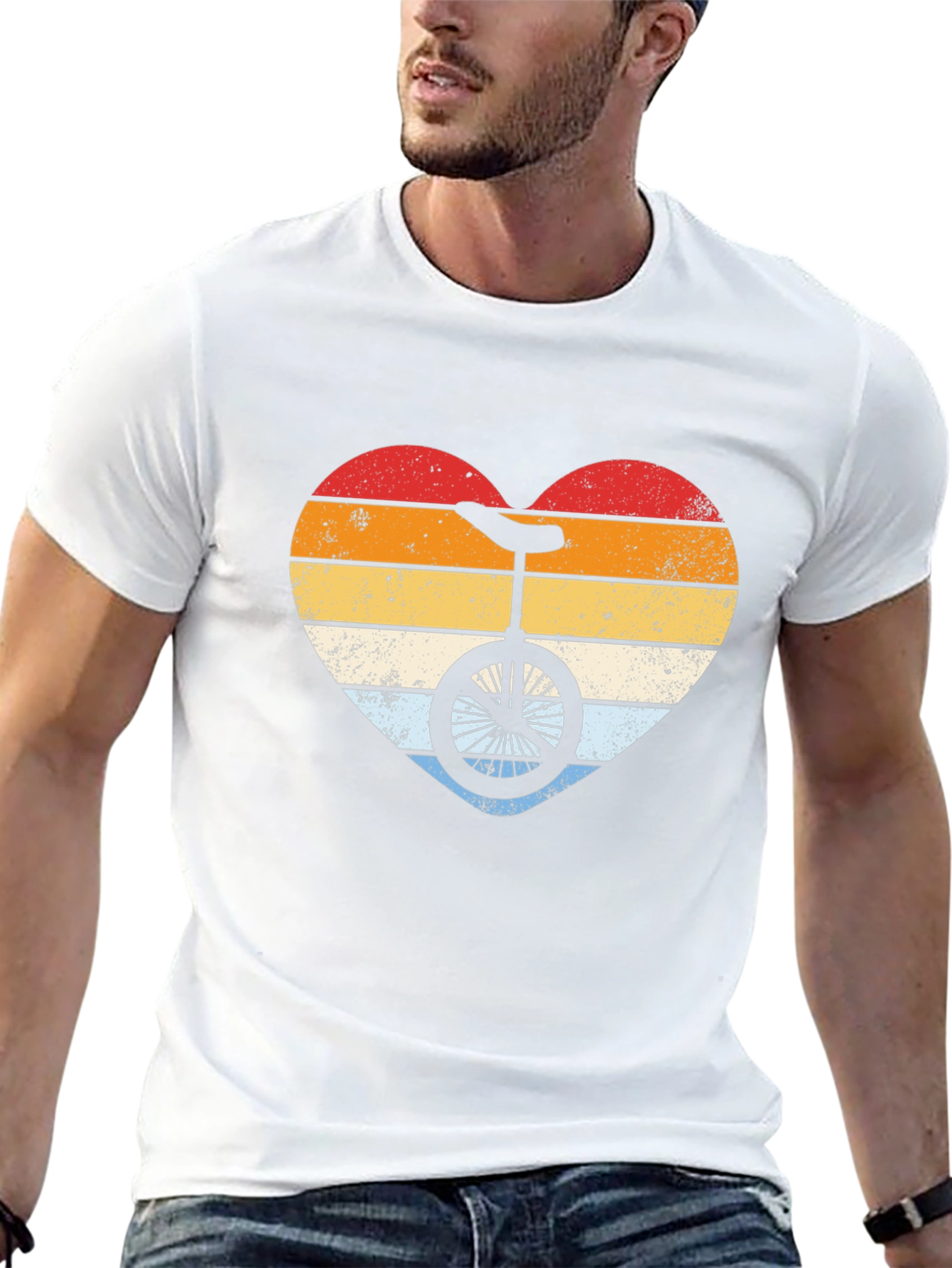 Retro Unicycle Heart T-Shirt
