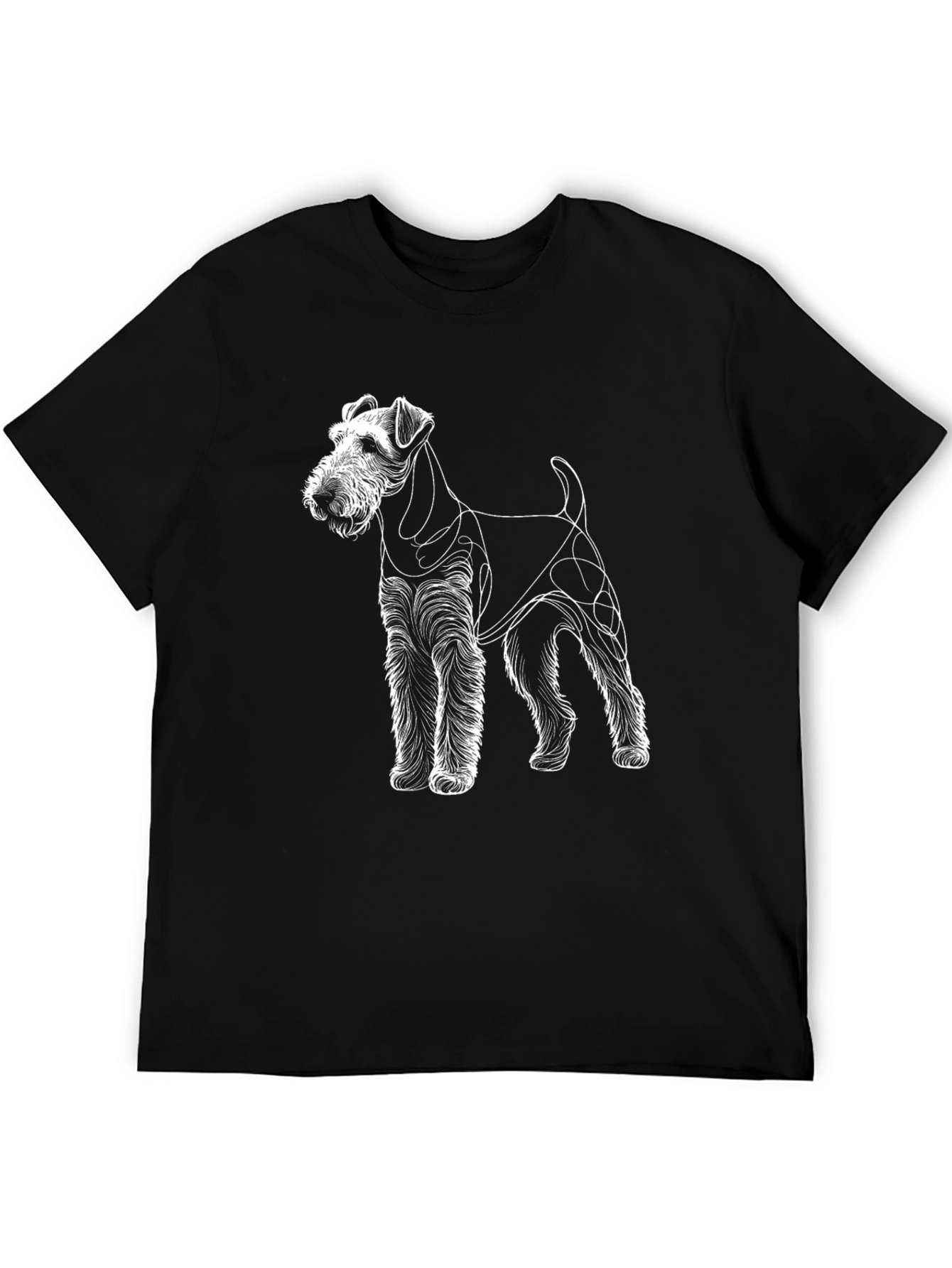 Wire Fox Terrier Outline Black T-Shirt