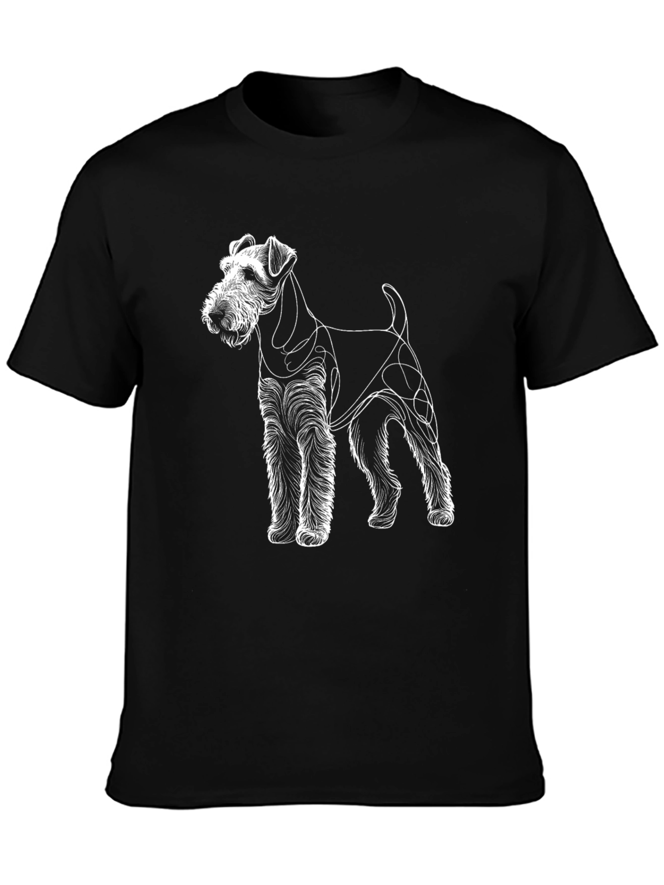 Wire Fox Terrier Outline Black T-Shirt