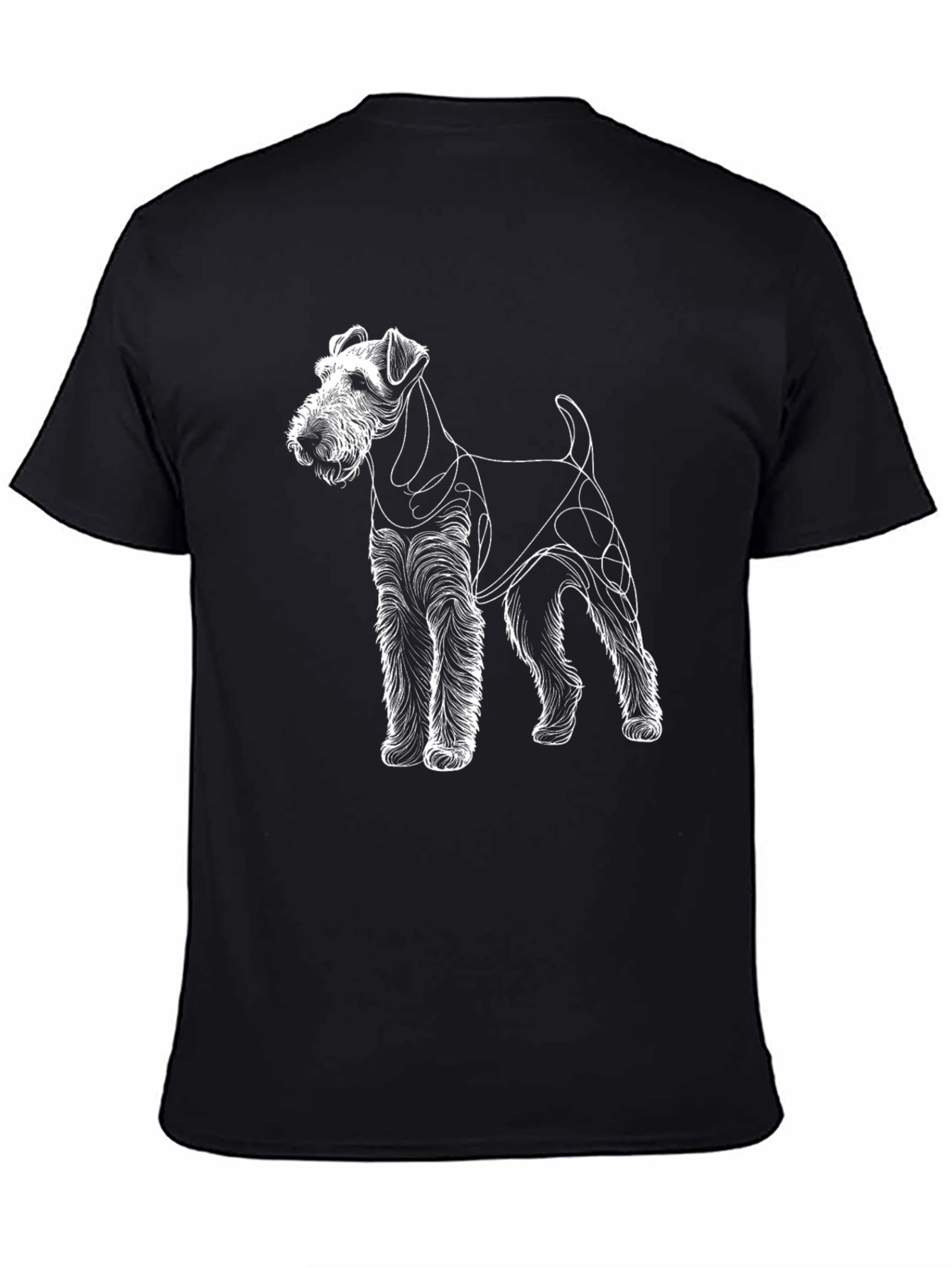 Wire Fox Terrier Outline Black T-Shirt