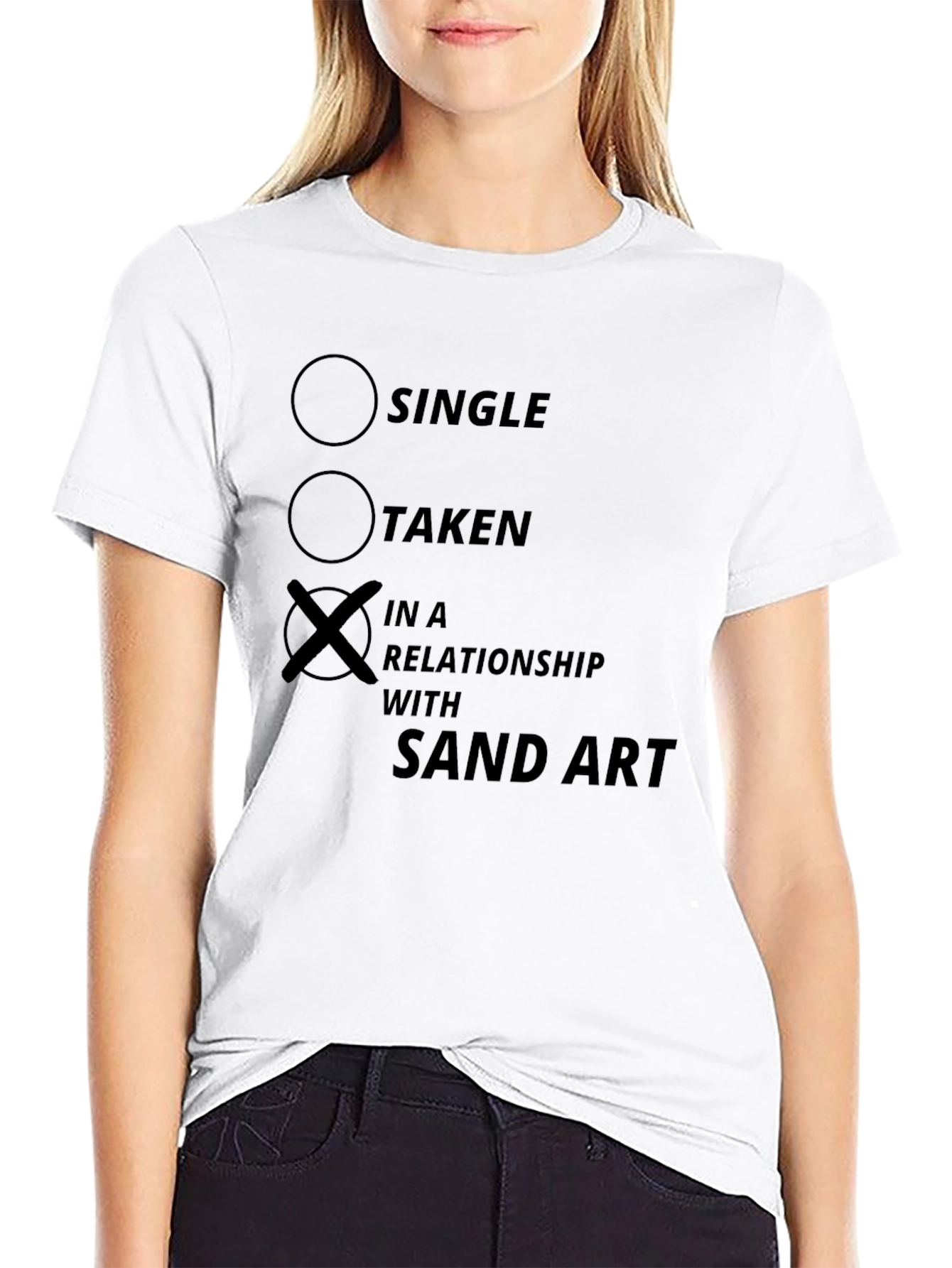 Sand Art Relationship T-Shirt - Novelty Graphic Tee