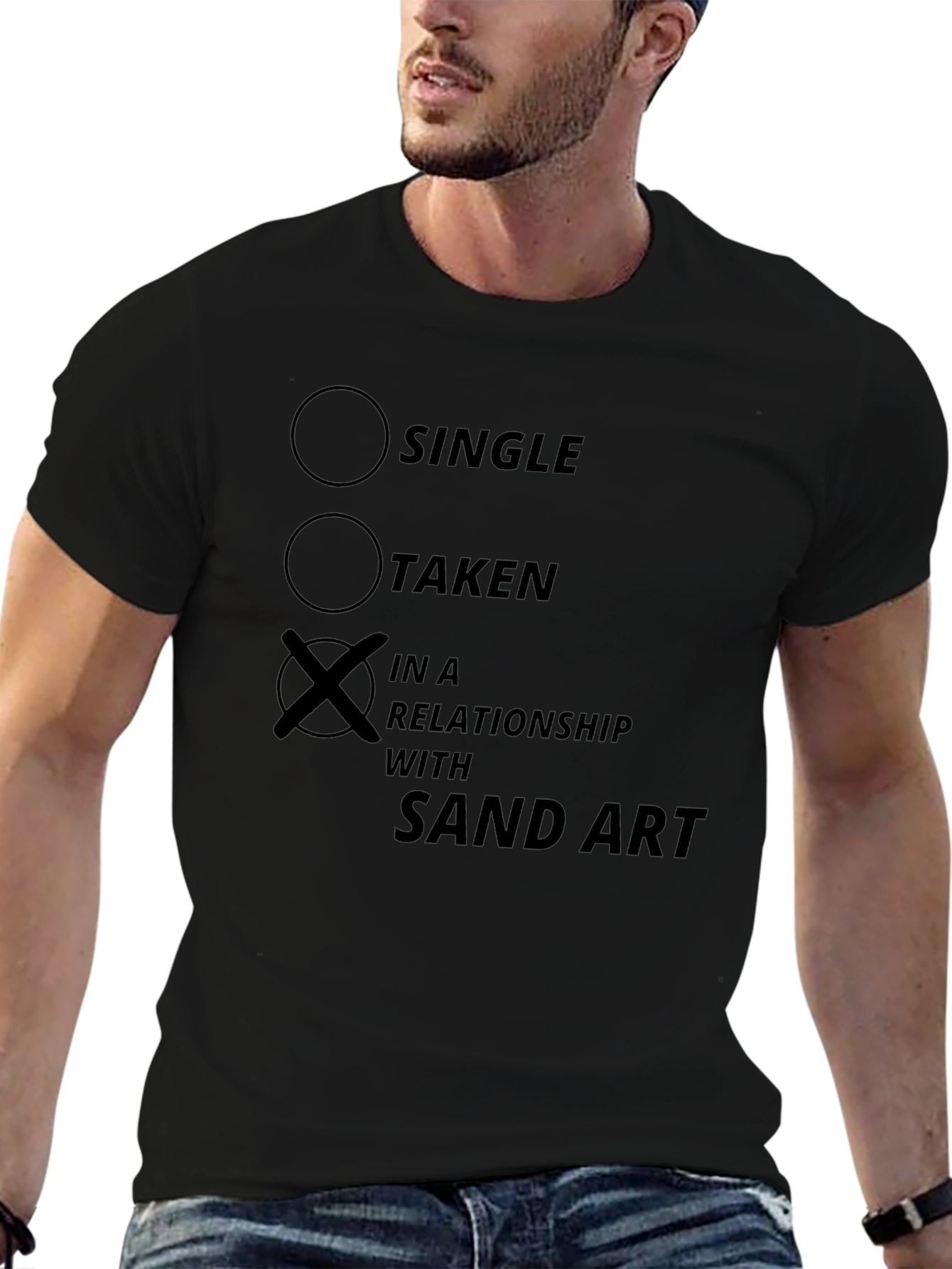 Sand Art Relationship T-Shirt - Novelty Graphic Tee