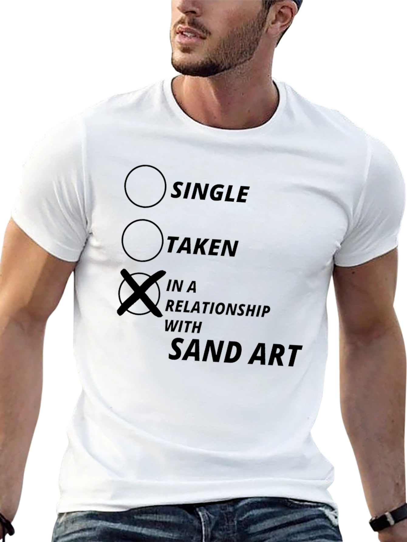 Sand Art Relationship T-Shirt - Novelty Graphic Tee