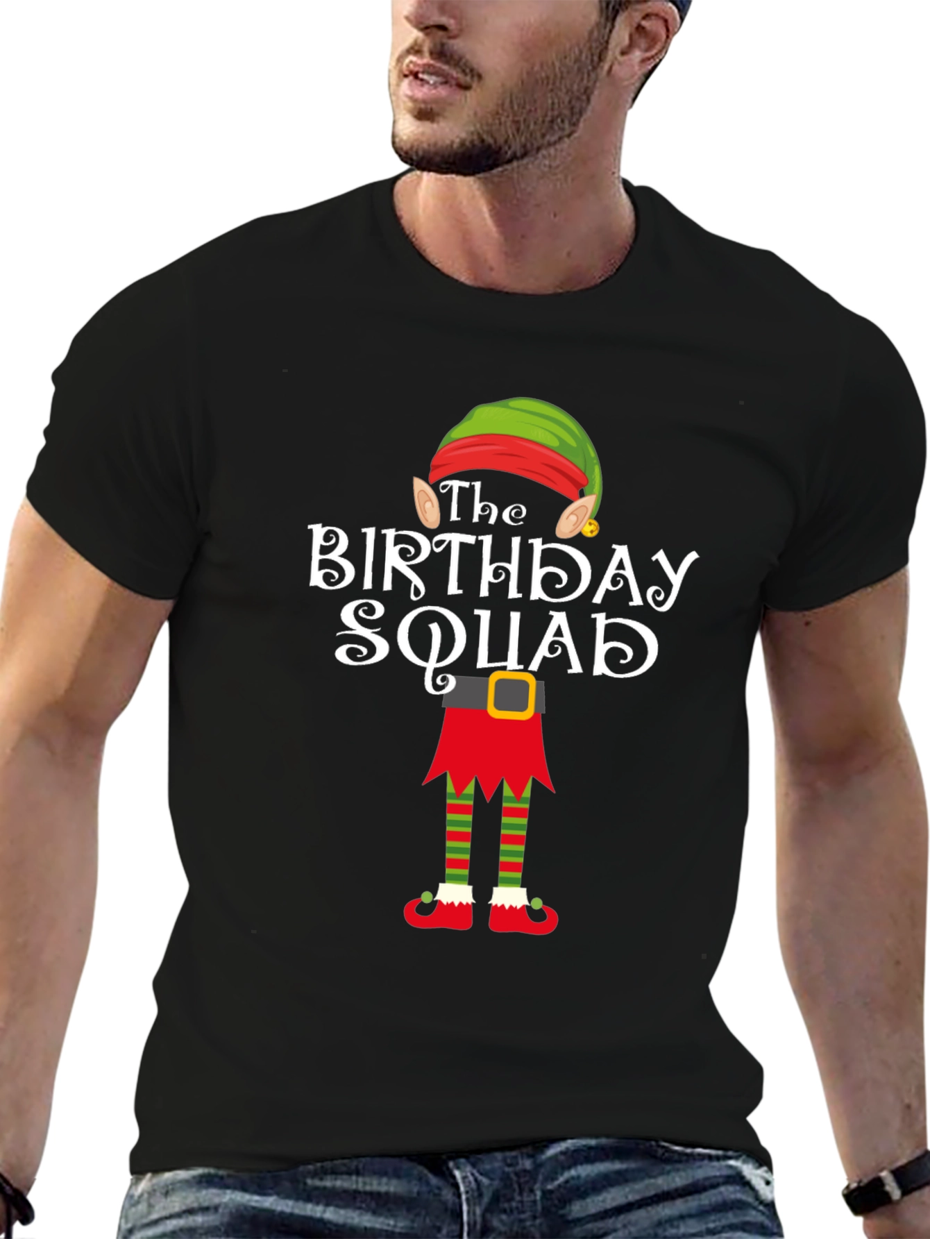 Birthday Squad Elf T-Shirt - Holiday Party Tee