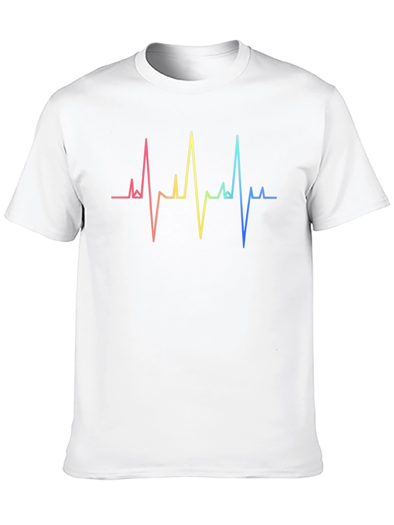Rainbow Heartbeat Graphic Tee - Stylish & Unique