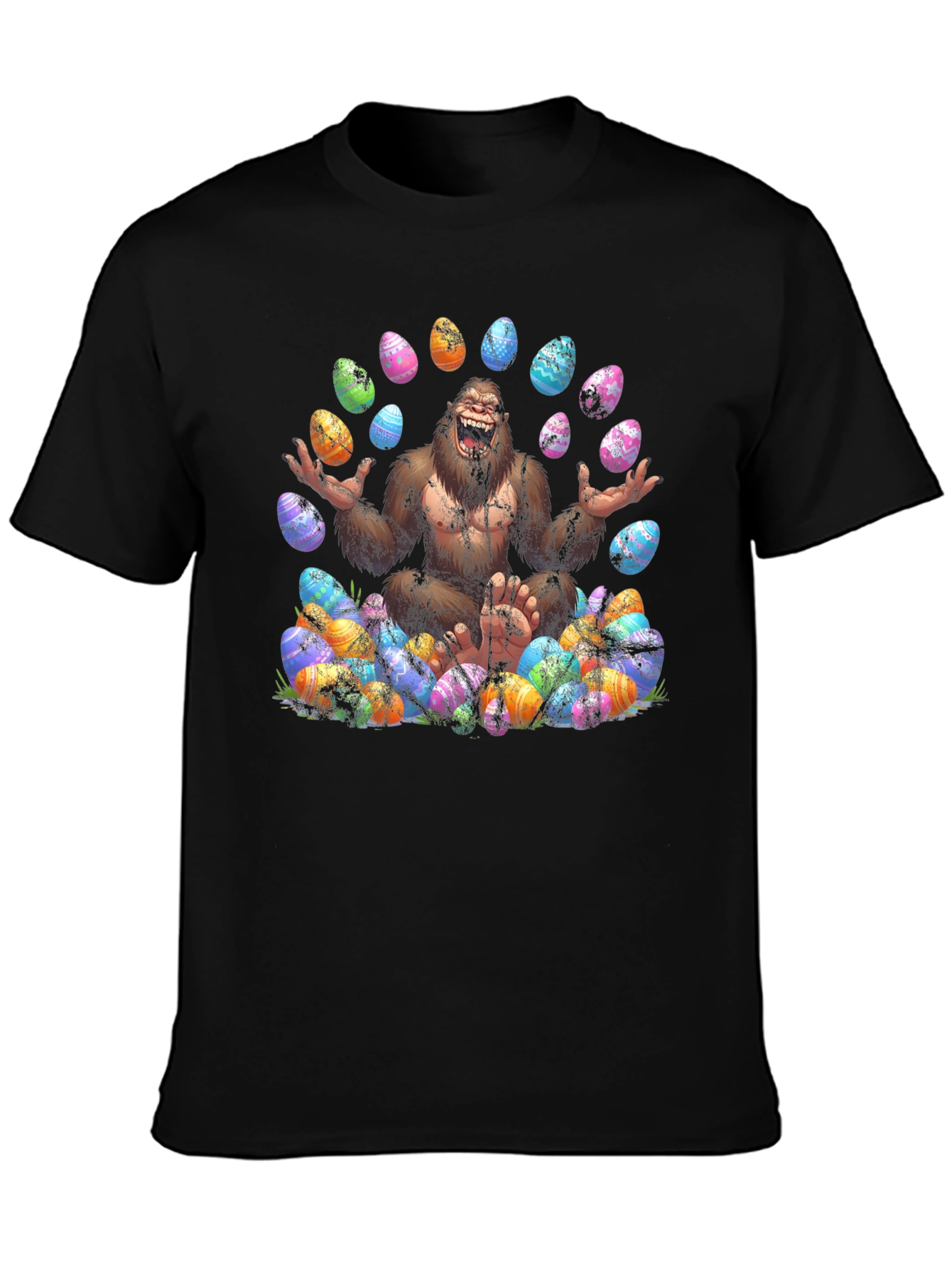 Bigfoot Easter Egg T-Shirt - Black