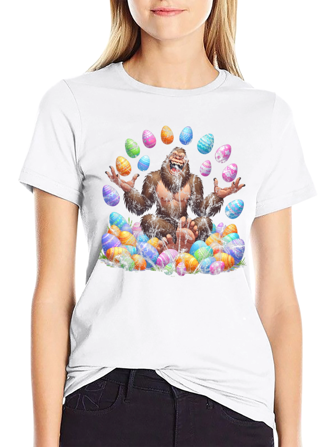Bigfoot Easter Egg T-Shirt - Black