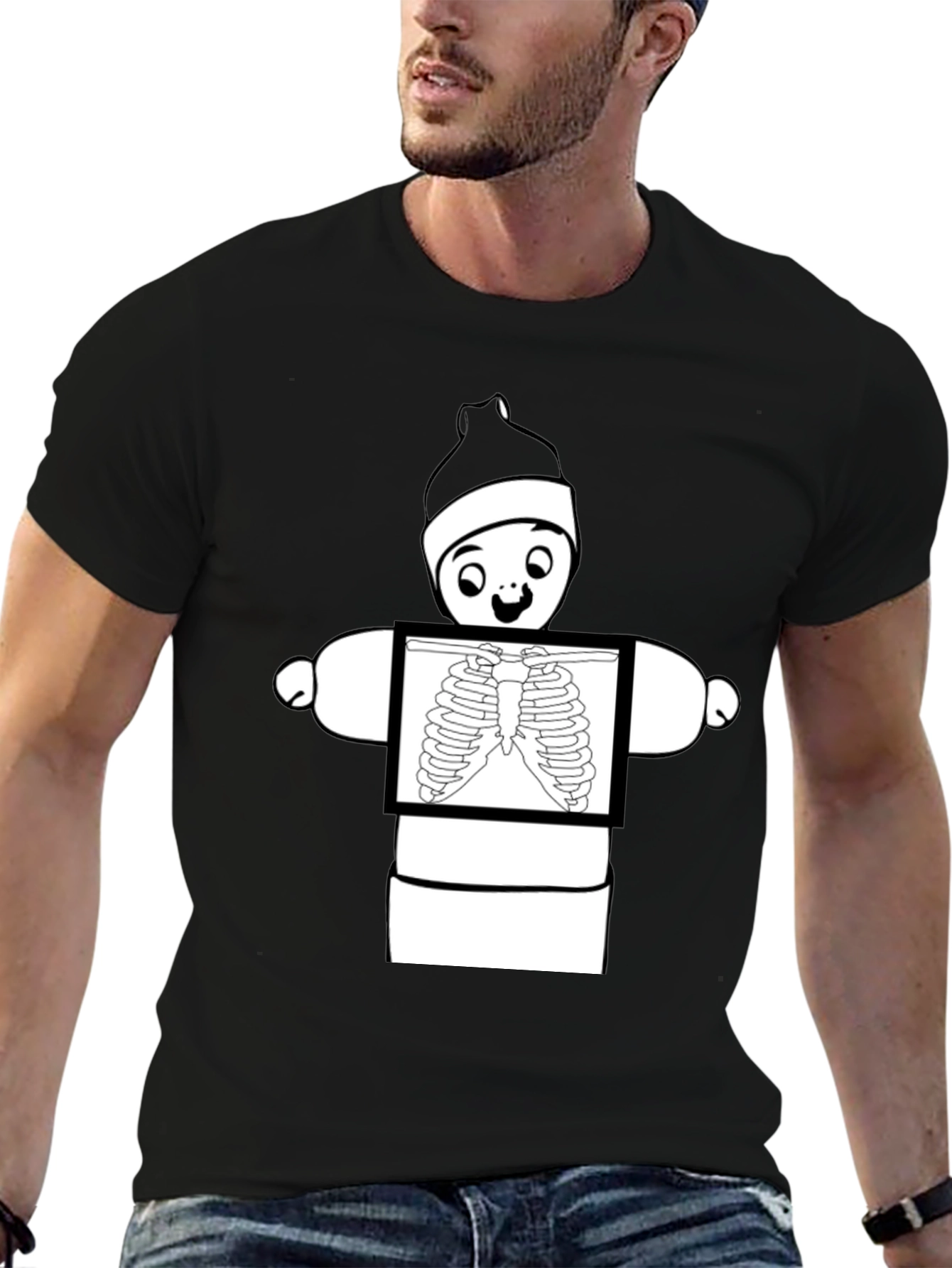 Funny X-Ray Stick Figure Graphic Tee