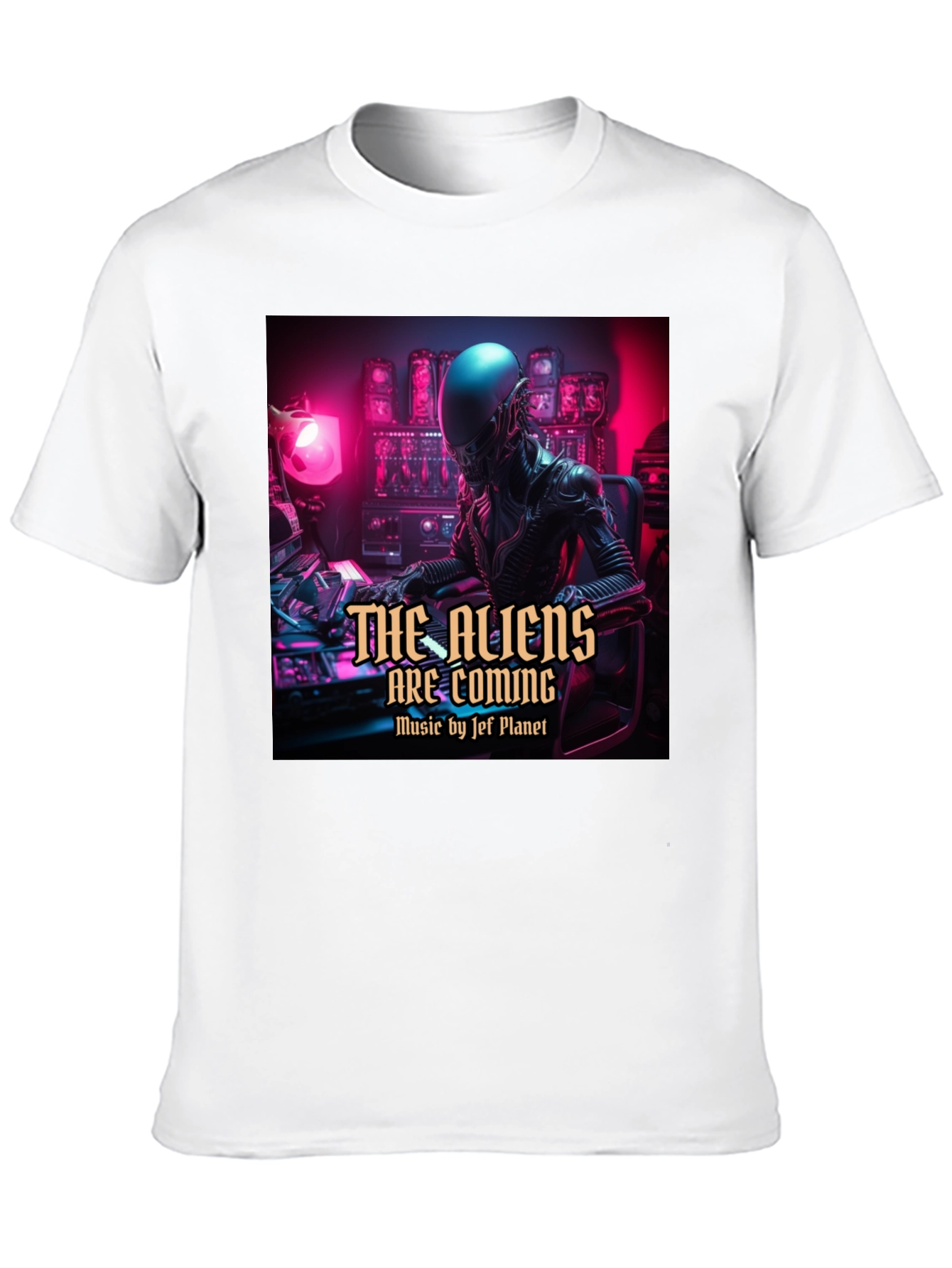 The Aliens Are Coming Black T-Shirt