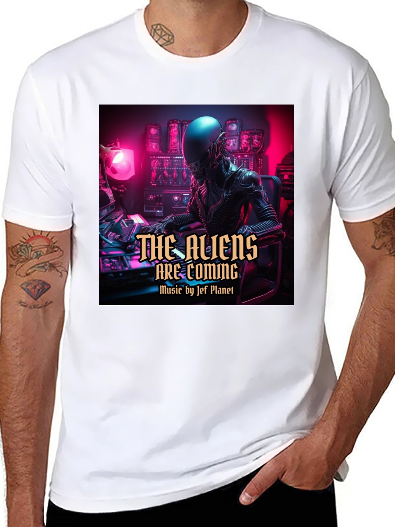 The Aliens Are Coming Black T-Shirt