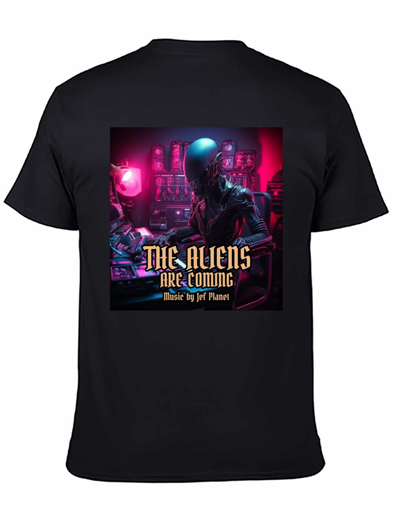 The Aliens Are Coming Black T-Shirt