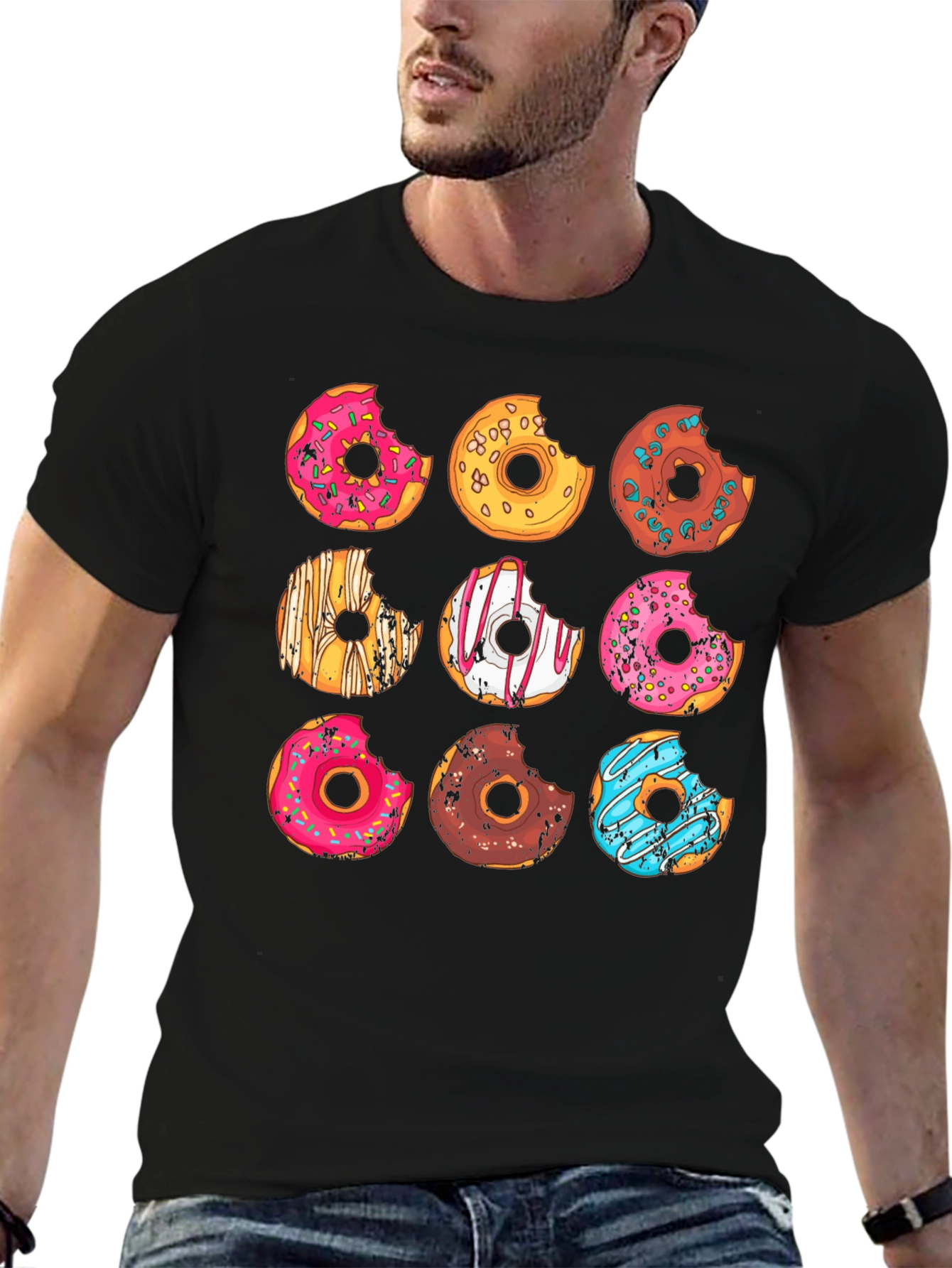 Donut Graphic T-Shirt - Unisex Casual Tee