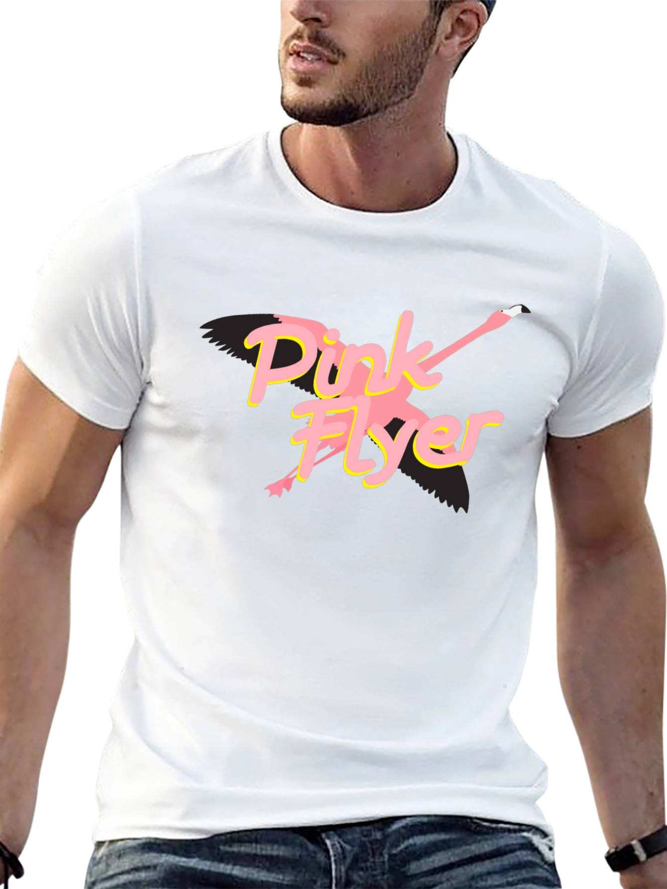 Pink Flyer Black T-Shirt