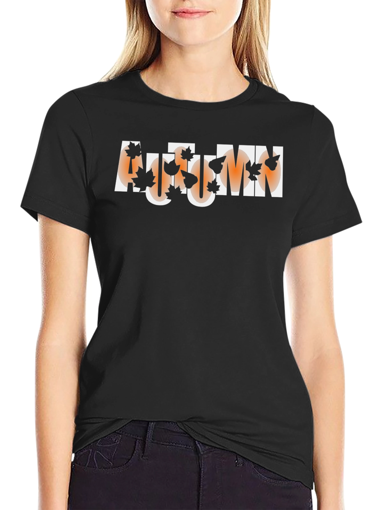 Autumn Leaves Graphic Tee - Mens Black T-Shirt