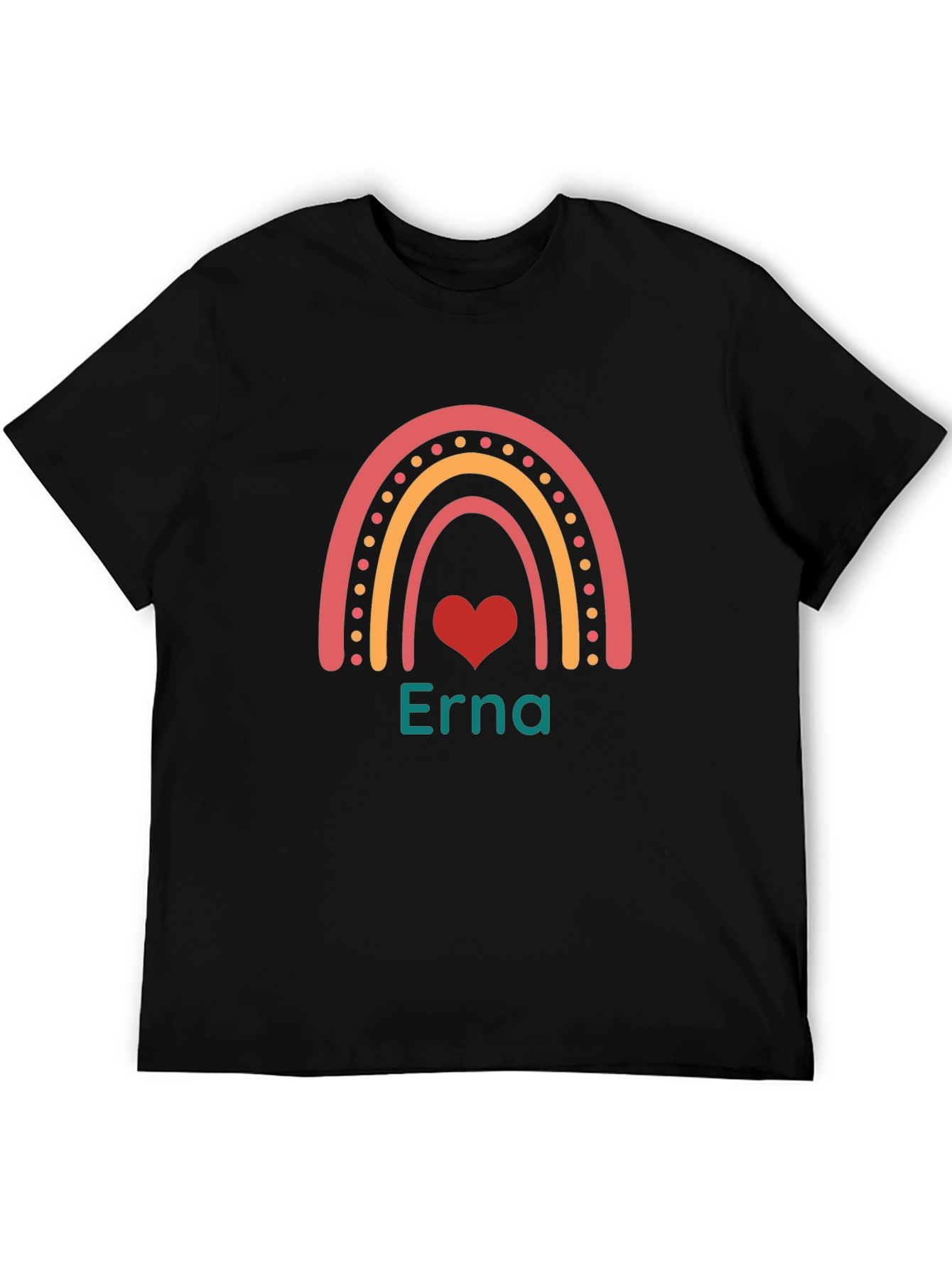 Erna Rainbow Heart Personalized T-Shirt