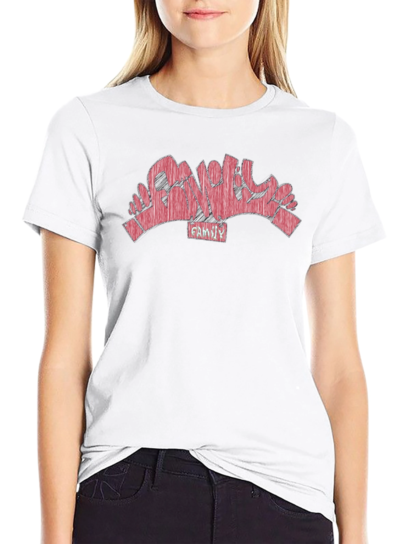 Family Graffiti Style Black T-Shirt