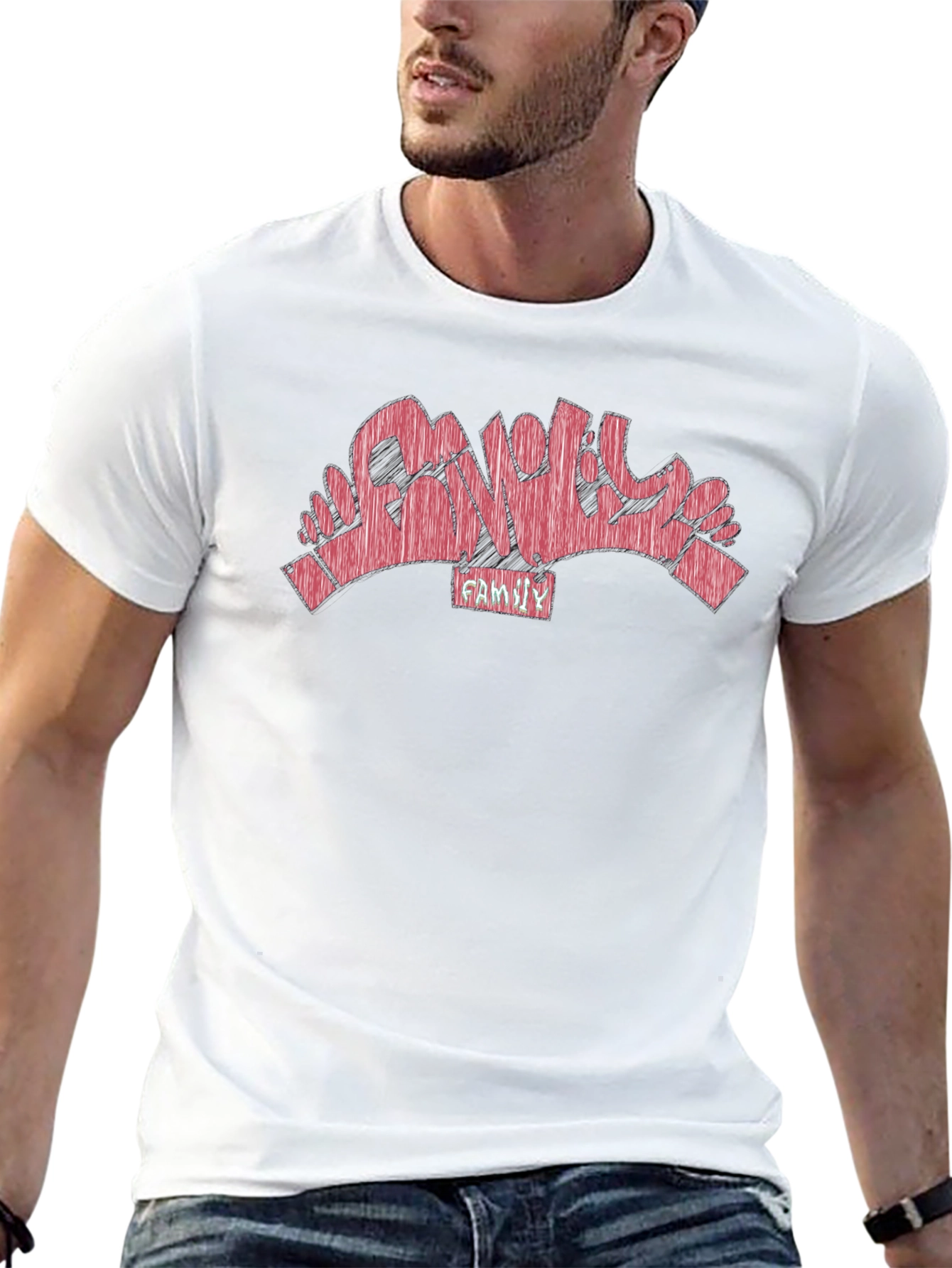 Family Graffiti Style Black T-Shirt