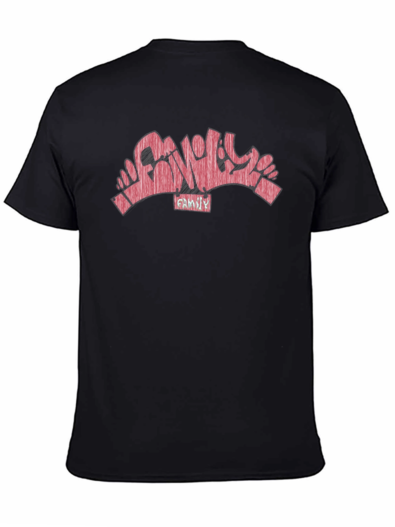 Family Graffiti Style Black T-Shirt