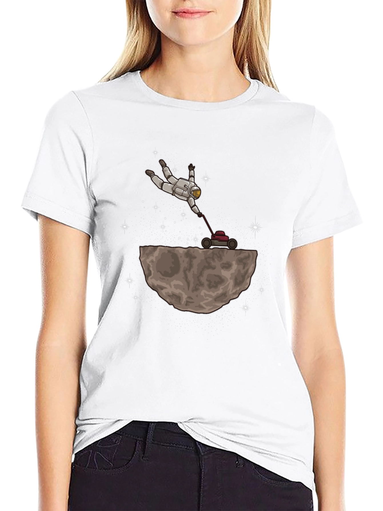 Astronaut Moon Lawn Care Graphic T-Shirt