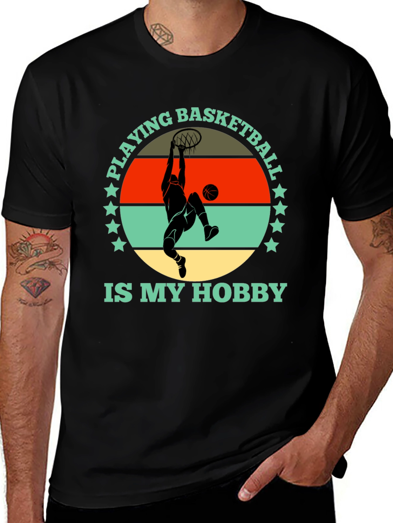 Basketball Hobby Graphic Tee - Stylish Cotton T-Shirt