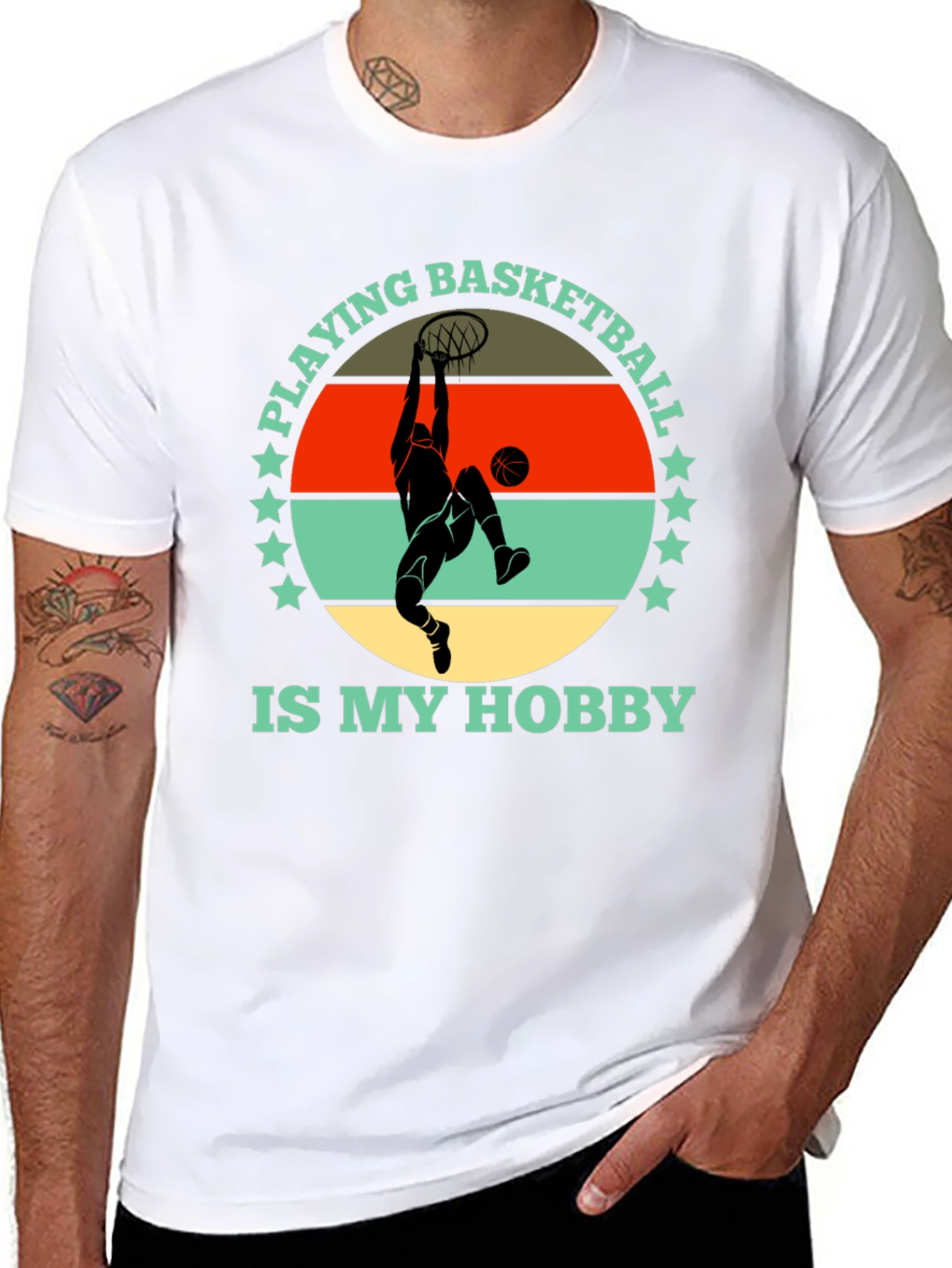Basketball Hobby Graphic Tee - Stylish Cotton T-Shirt