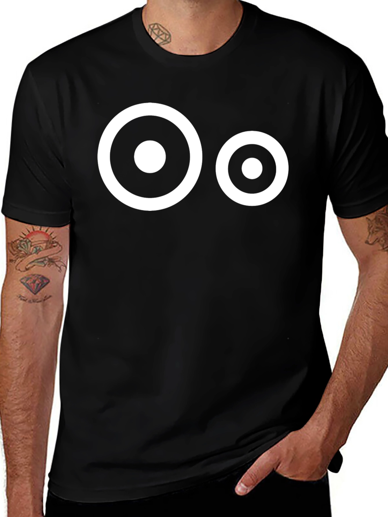Bullseye Graphic Tee - Black Crew Neck