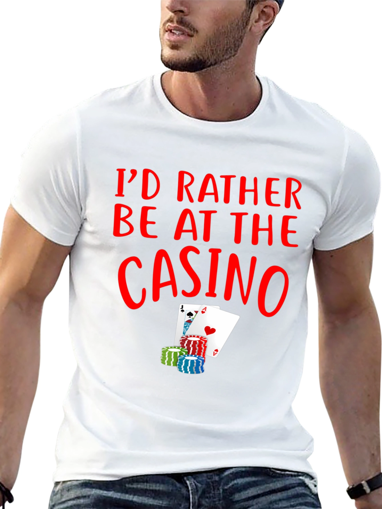 Casino T-Shirt - Poker Cards and Chips