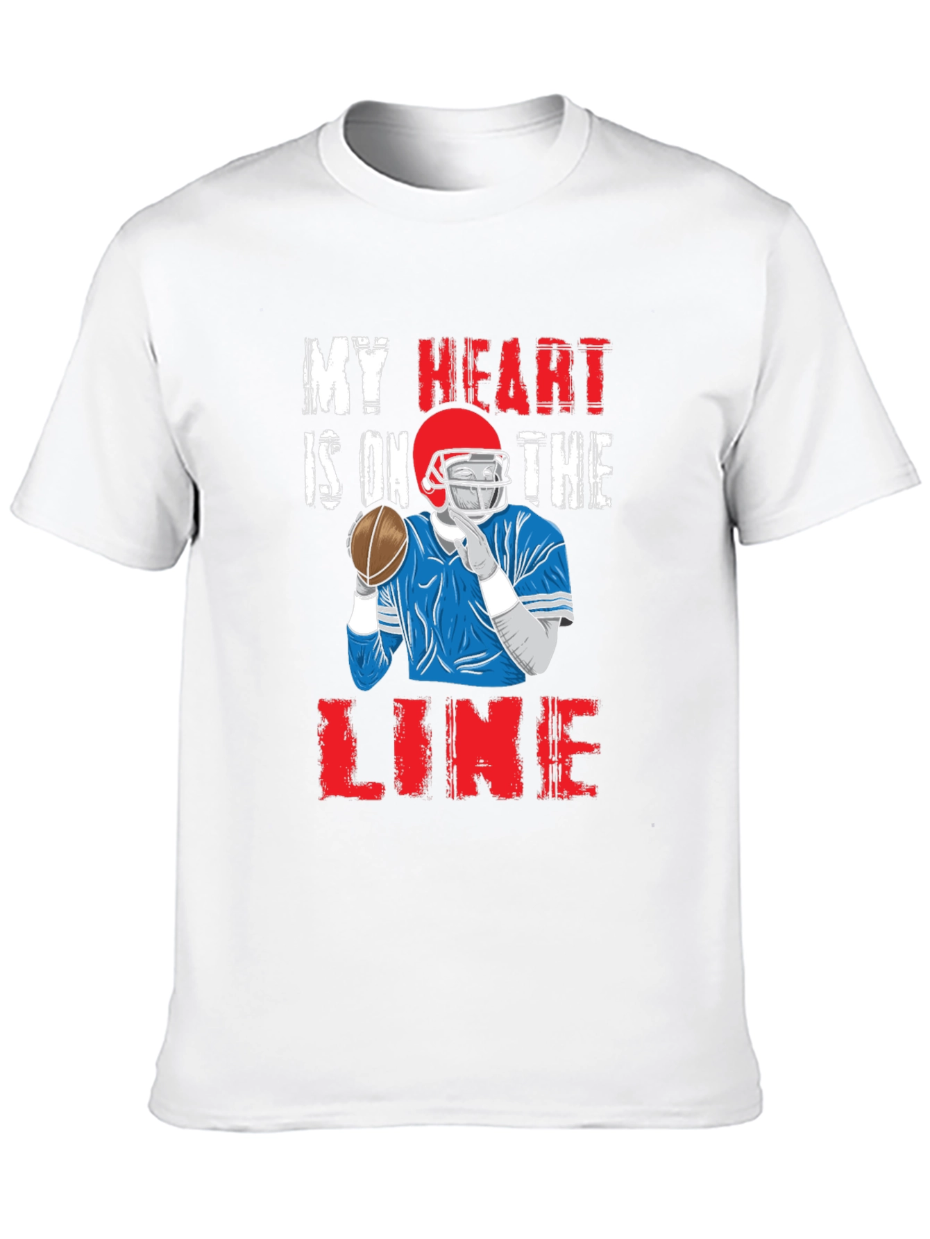 My Heart is On The Line Football Graphic Tee