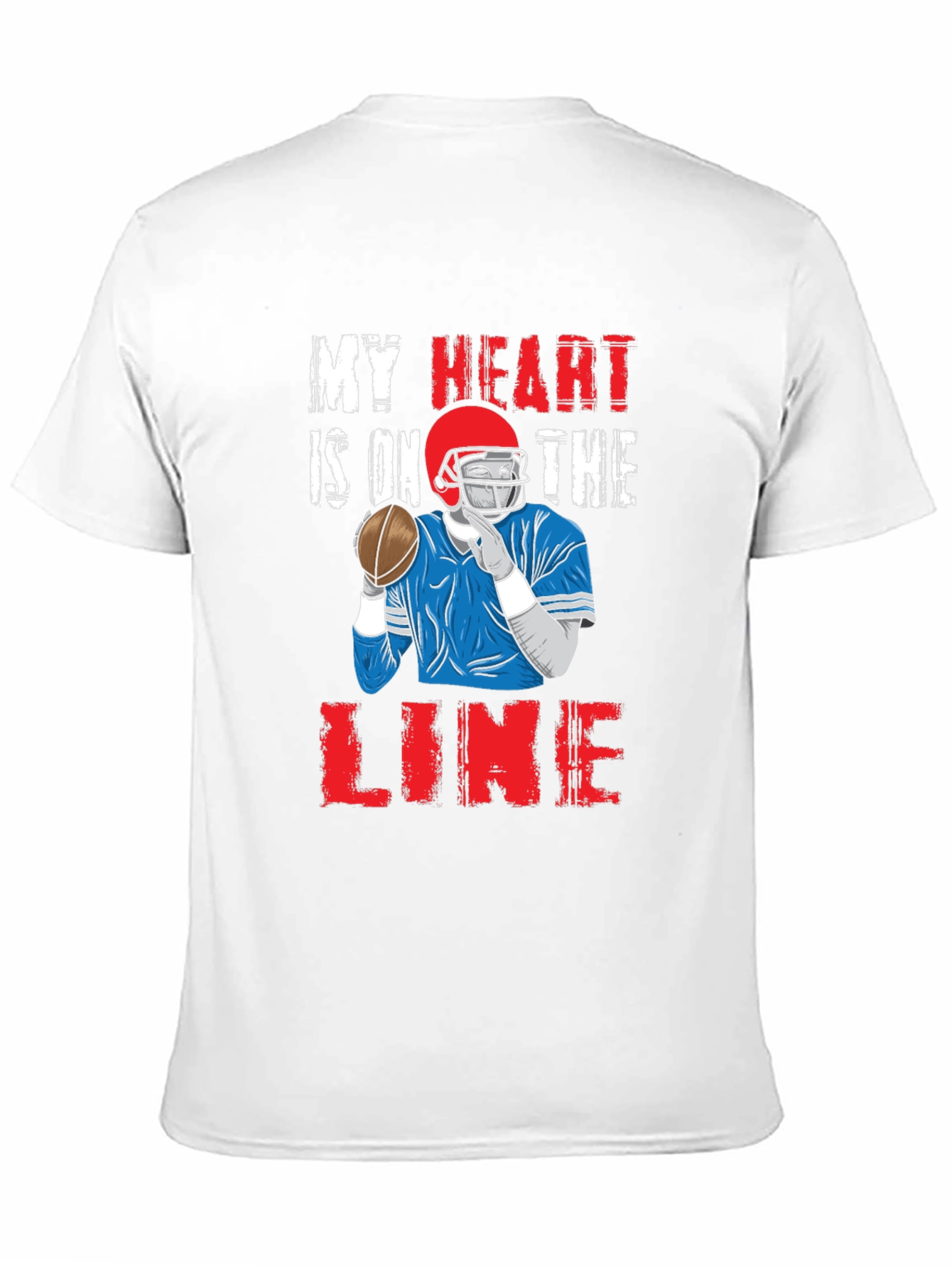 My Heart is On The Line Football Graphic Tee