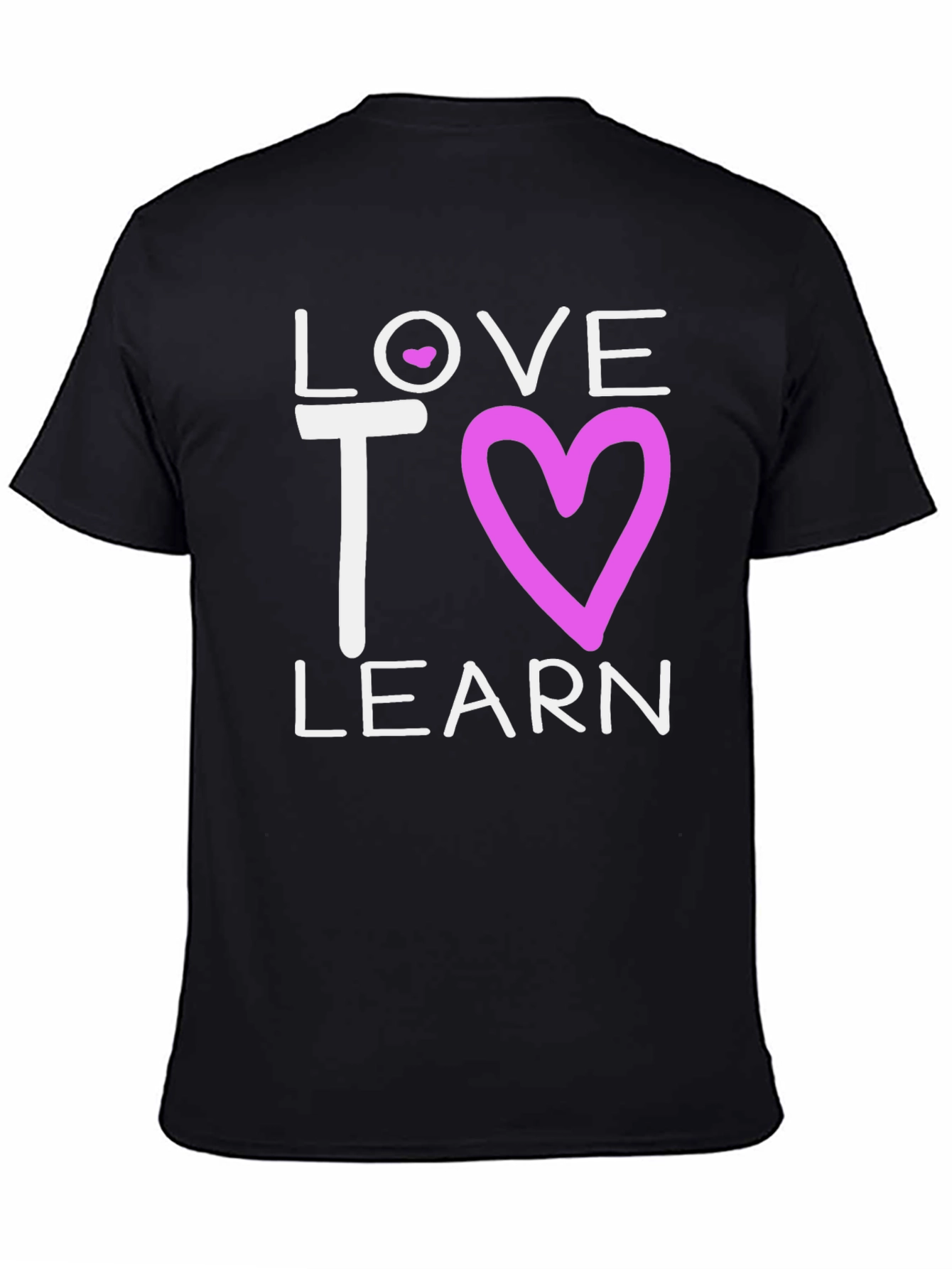 Love to Learn T-Shirt - Black with Heart Design