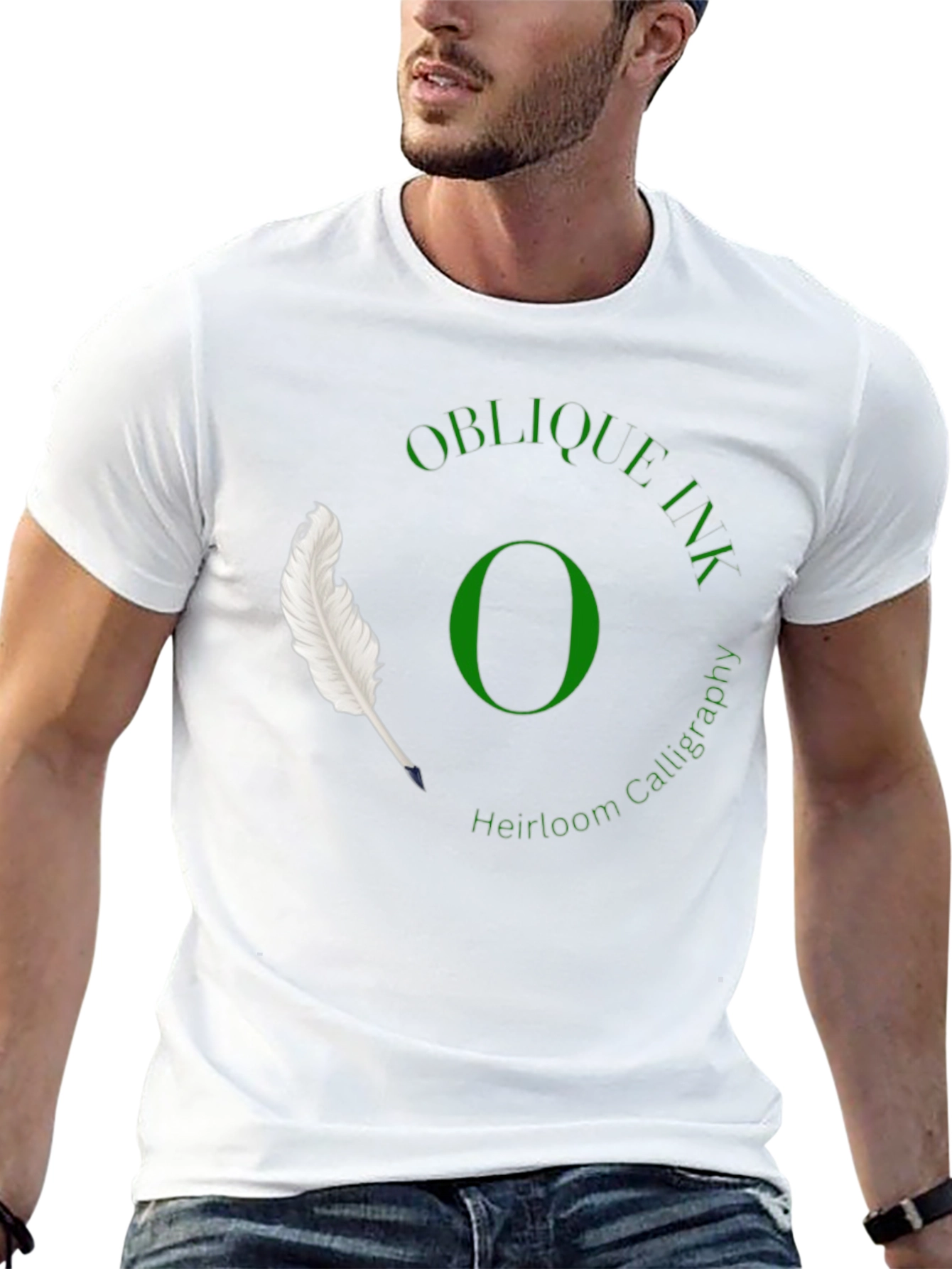Oblique Ink Calligraphy T-Shirt