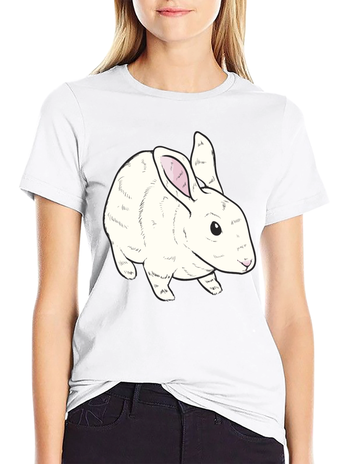Rabbit Graphic T-Shirt - Cute Animal Tee