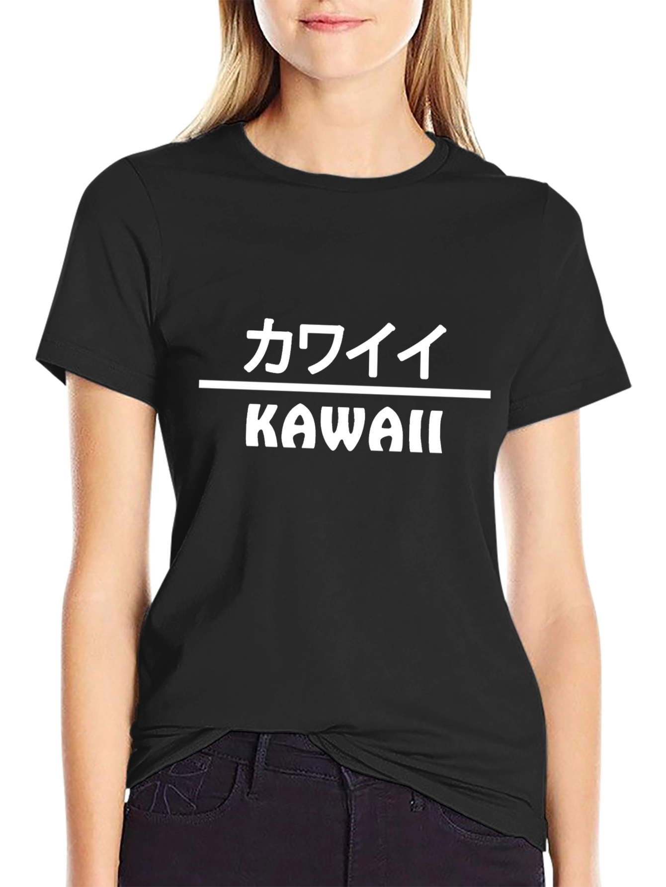 Kawaii Black T-Shirt - Japanese Aesthetic Style