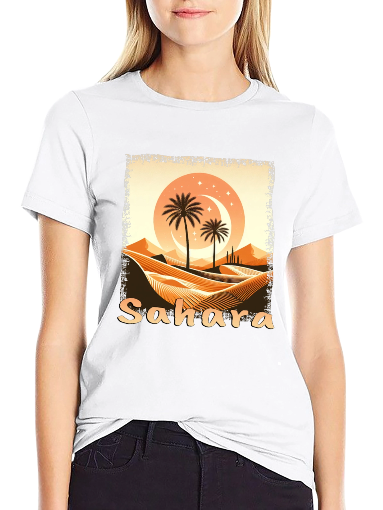 Sahara Desert Graphic Tee - Unisex Black T-Shirt